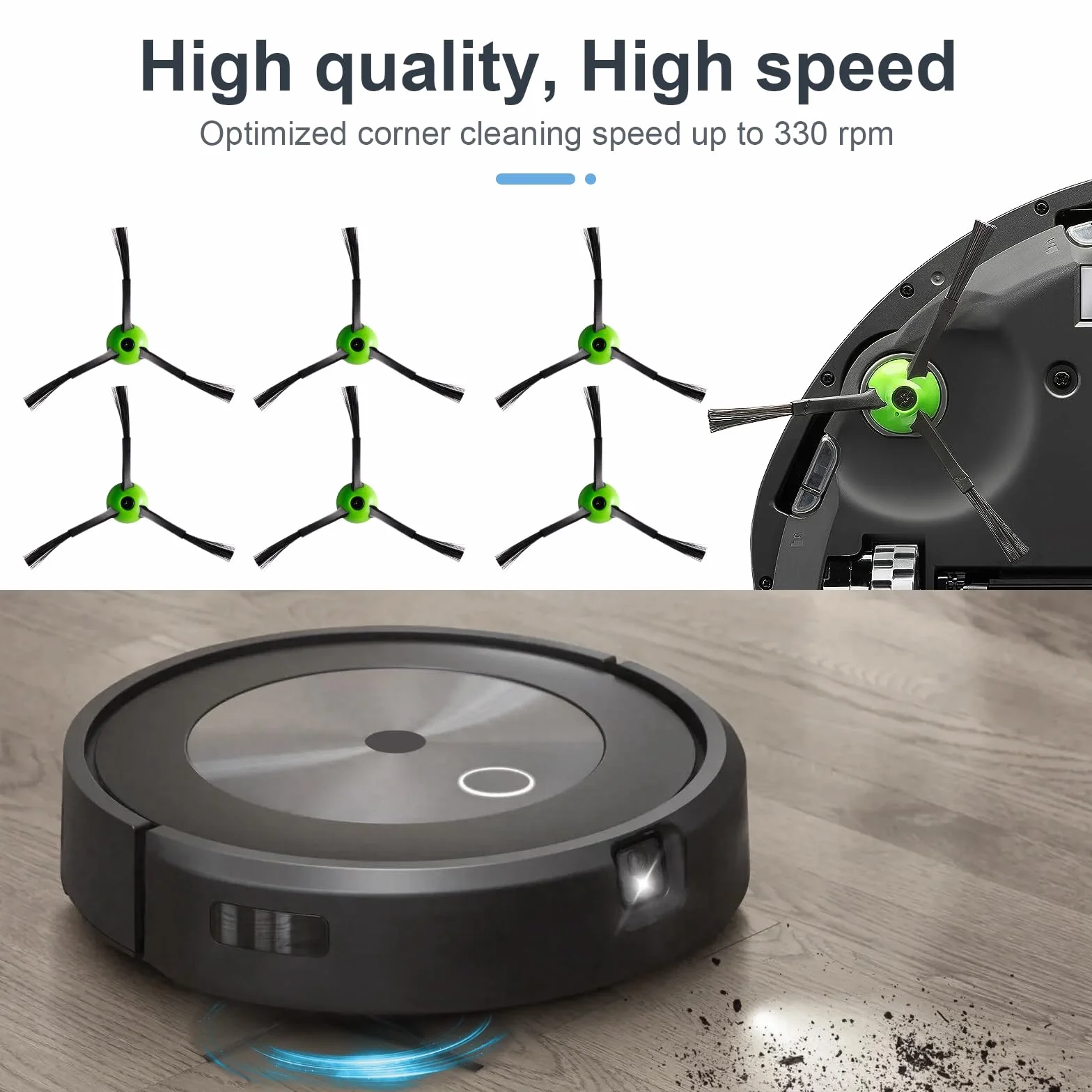6 sztuk szczotek bocznych zapasowych dla iRobot Roomba j5 j5+ j6 j6+ j7 j7+ j8 j8+ j9 j9+ i3 i4 i5 i5+ i6 i6+ i7 i7+ i8 i8+ e5 e6 5150 6198 7150 7550 seria j & i & e akcesoria do odkurzaczy