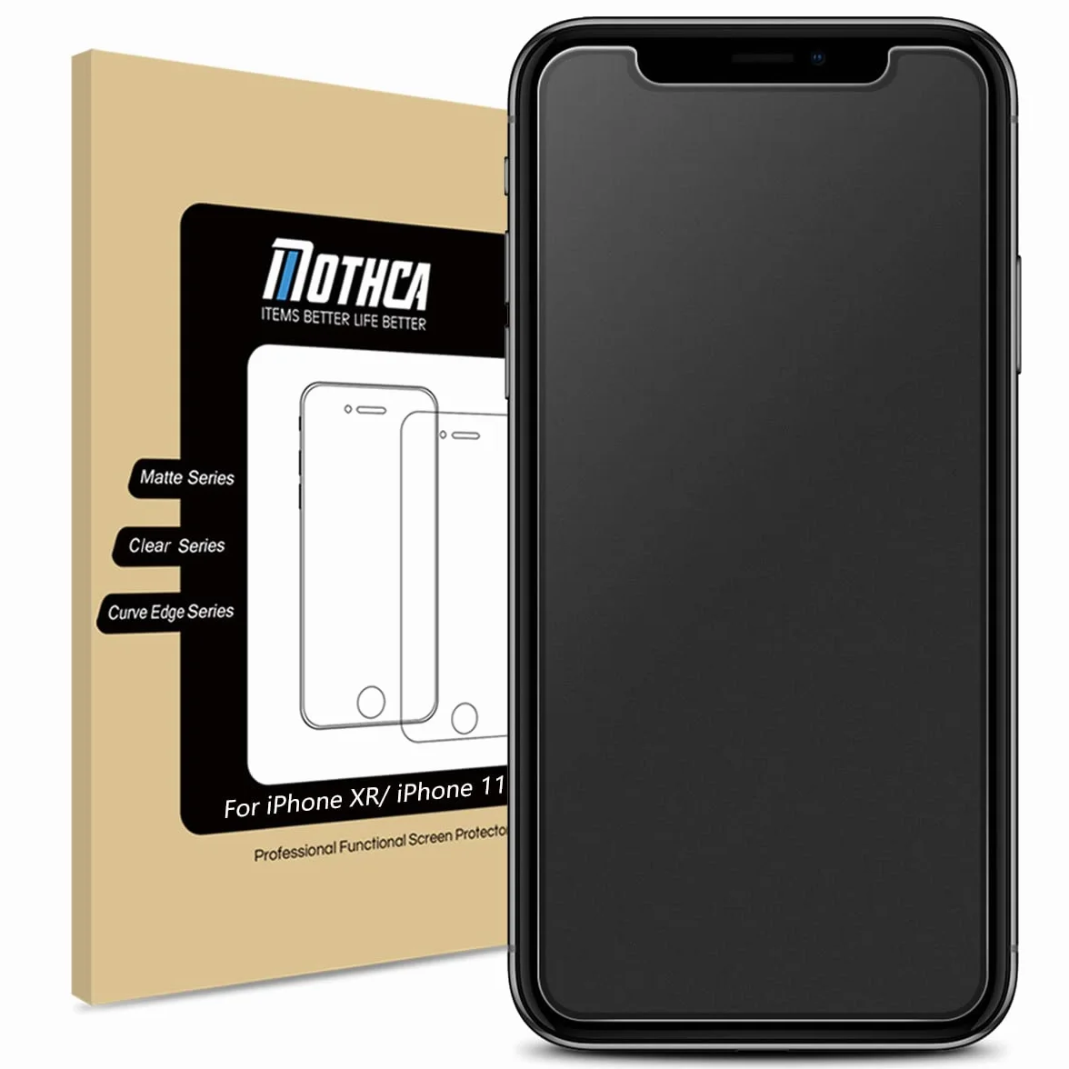 Mothca matowe szkło hartowane do iPhone'a XR/iPhone 11 6,1", folia ochronna na ekran antyodblaskowy i odciski palców, szkło ochronne 9 godzin, twardość bez pęcherzyków powietrza
