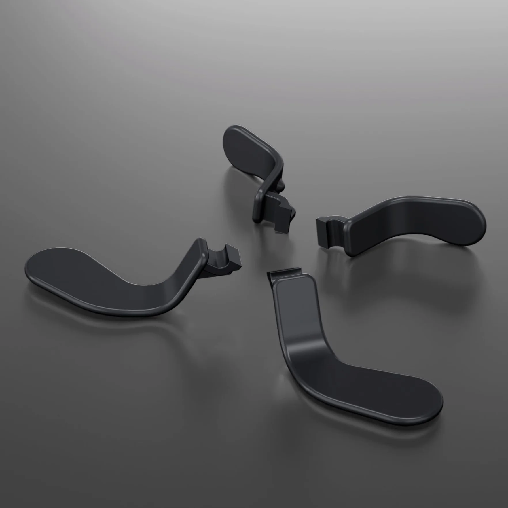 Wiosła ze Stali Nierdzewnej eXtremeRate 4 Szt Metal Czarny, Części Zamienne Zestawy Akcesoriów Wymiana Blokady Spustu Włosów dla Xbox One Elite/Elite Seies 2/Elite 2 Core Controller