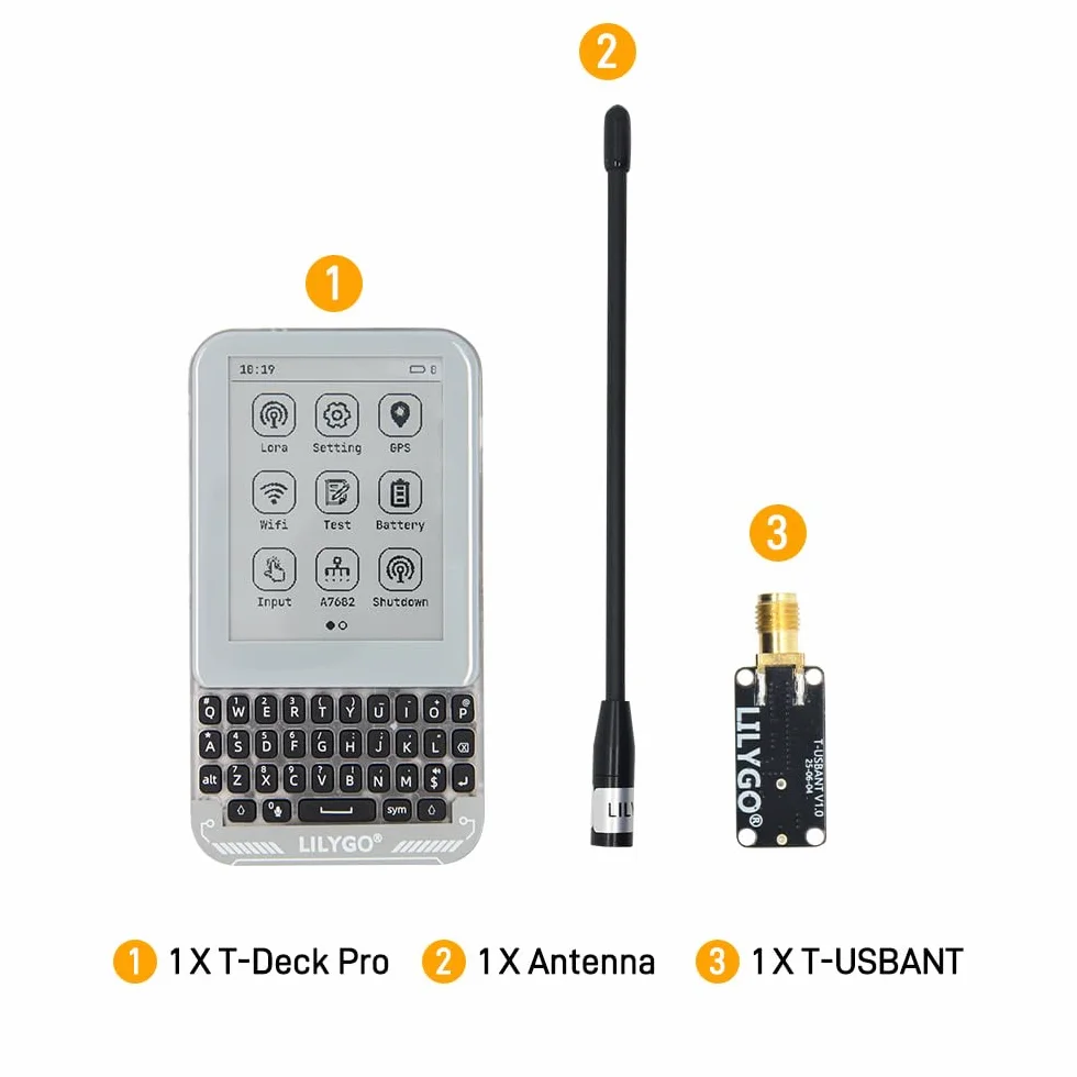 LILYGO T-Deck Pro SX1262 LoRa 868MHz TTGO deska do projektowania z papierem o przekątnej 3,1 cala Ultra Wide Viewing-E o niskim zużyciu energii i zewnętrzną anteną (PCM5102A Meshtcore Firmware)