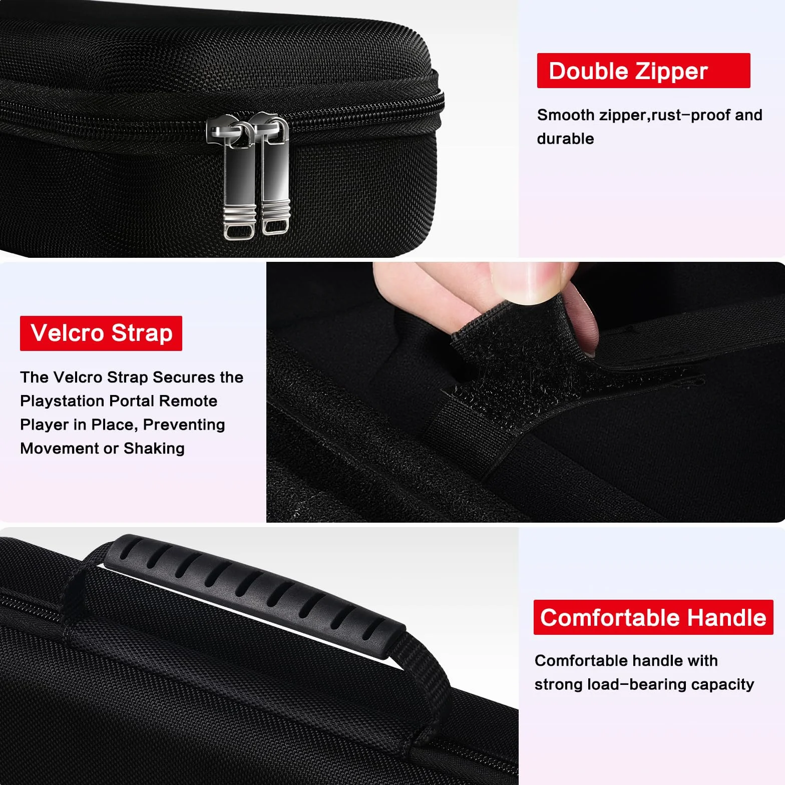 ivoler Torba kompatybilna z PlayStation Portal Remote Player, Deluxe twarda torba do przenoszenia, etui z ochronną torbą do przechowywania z siatki do PlayStation Portal [Anti-Drop] - czarna, czarny