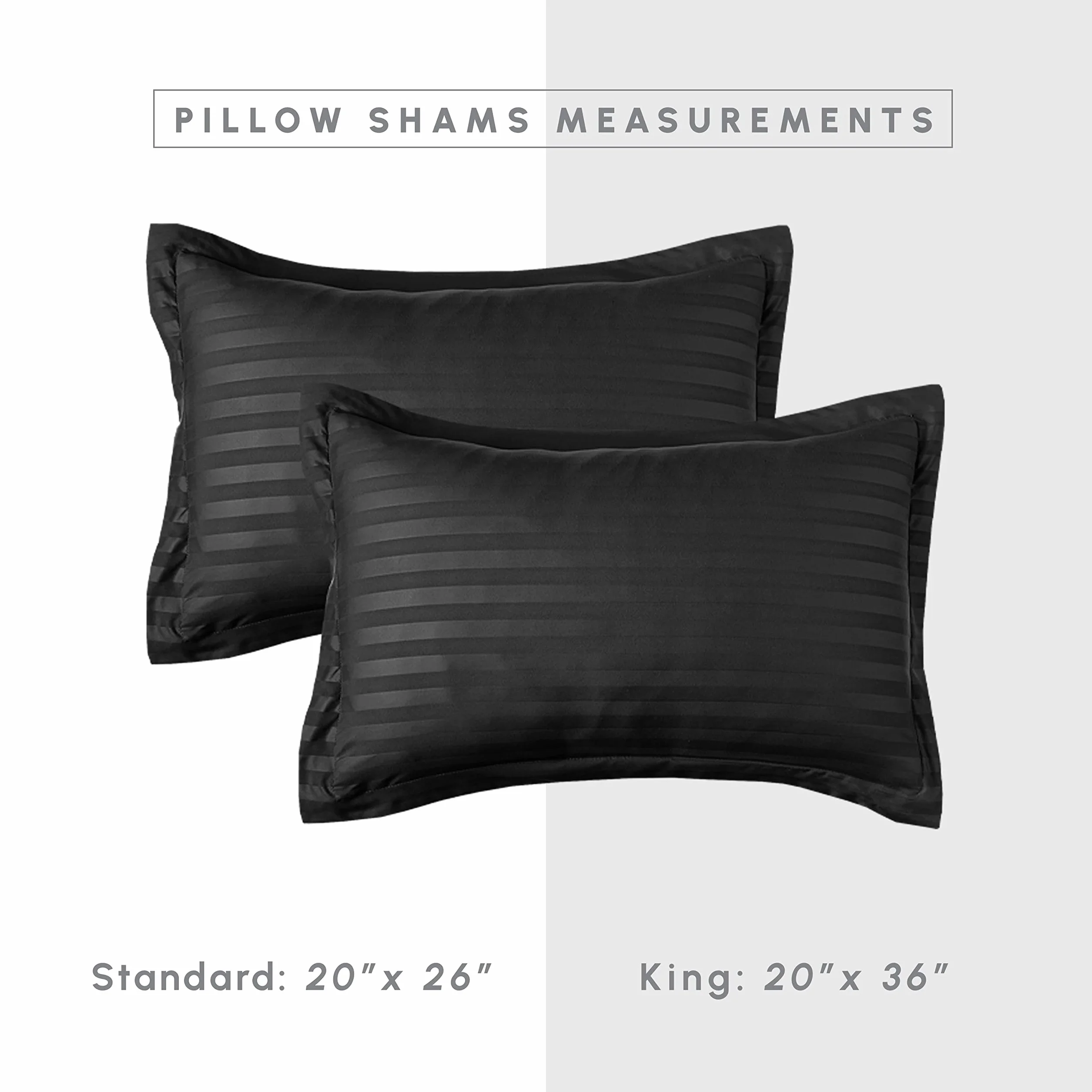 Elegant Comfort Stripe Bed-in-a-Bag 8-częściowy zestaw kołder bawełna czarny King