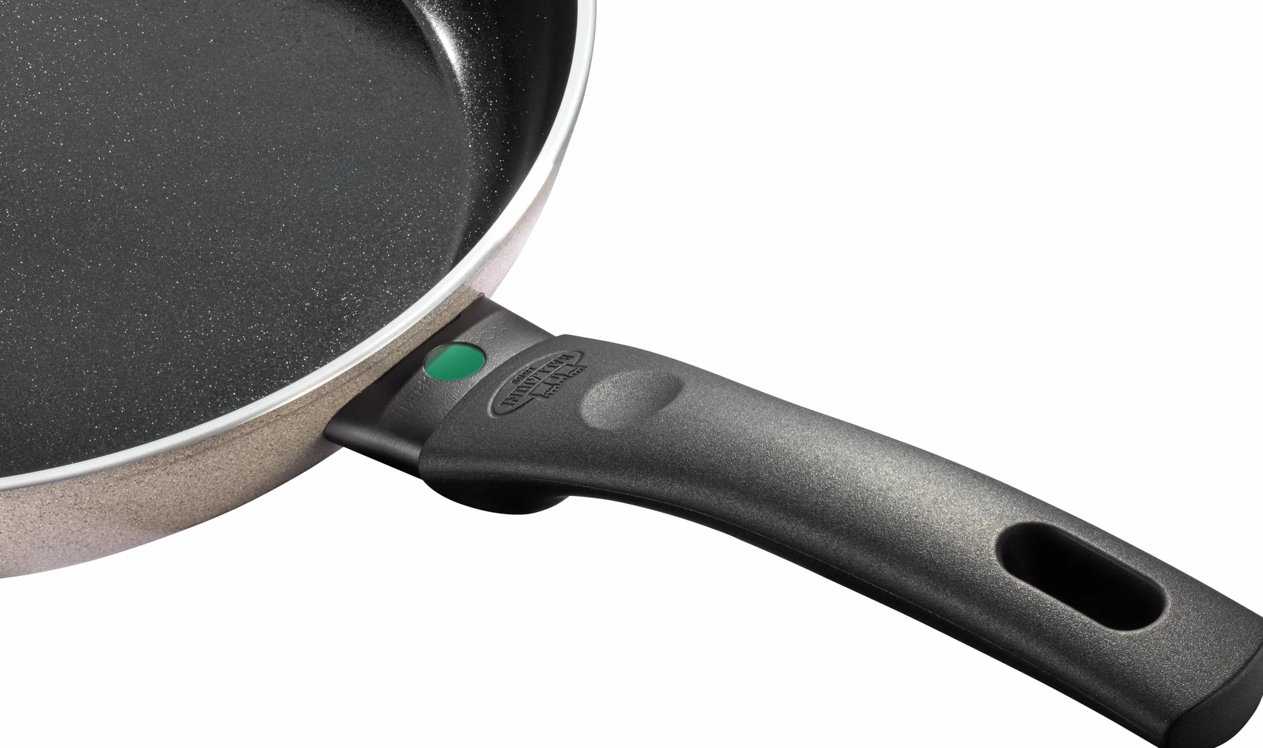 BALLARINI Ledro Patelnia 20 cm aluminiowa ceramiczna powłoka nieprzywierająca Thermopoint Made in Italy beżowa