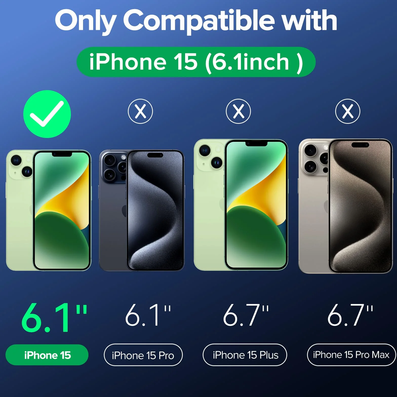 iVoler Zestaw 3 w 1 kompatybilny z iPhone 15 (6,1"). 1 etui + 2 szt. szkła hartowanego. Nie żółknie, ochrona aparatu, cienkie, przezroczyste i odporne na wstrząsy