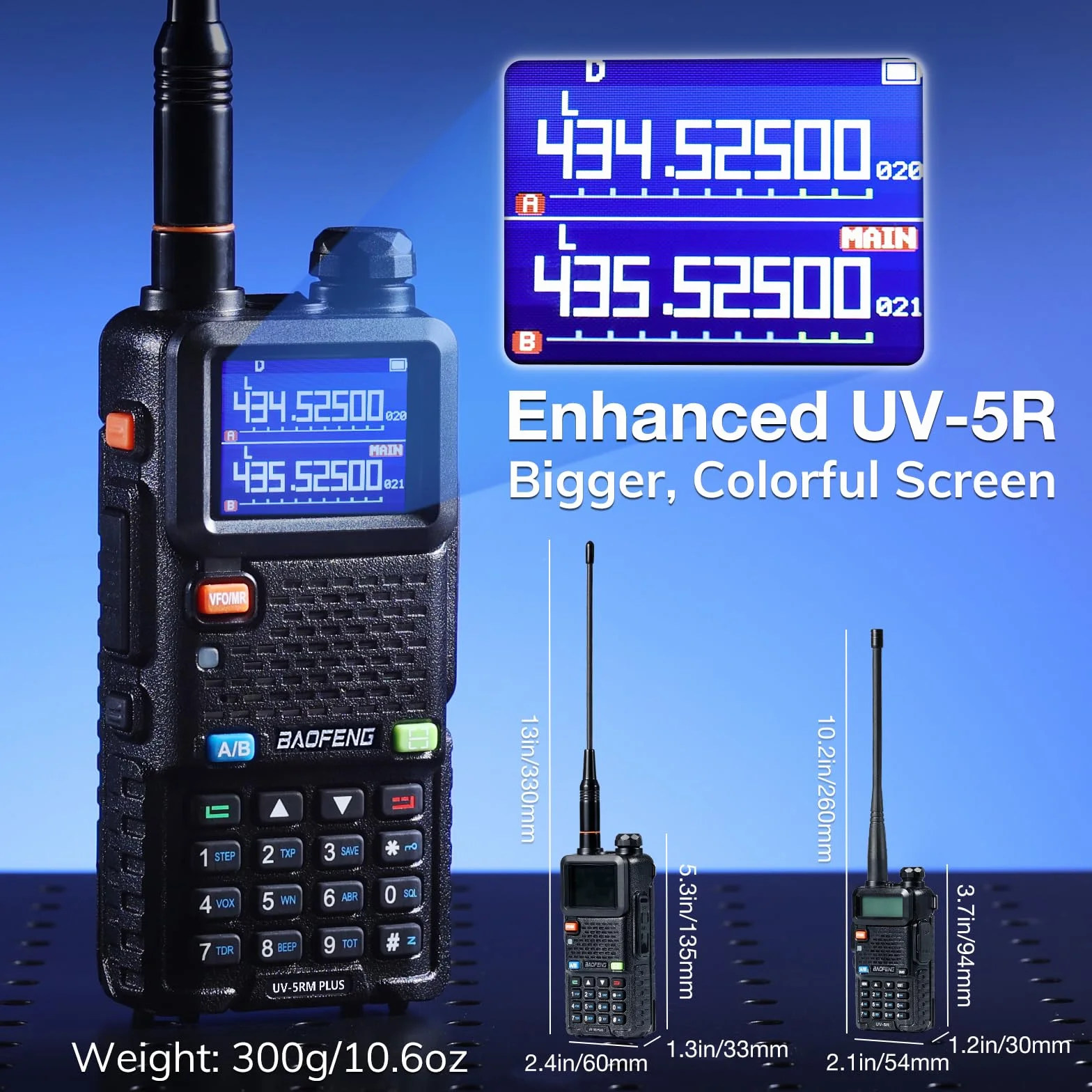 BAOFENG Dwuzakresowe radio dwukierunkowe UV-5RM Plus 10 W, odbiornik radiowy FM, długi zasięg, czarny, 2 szt