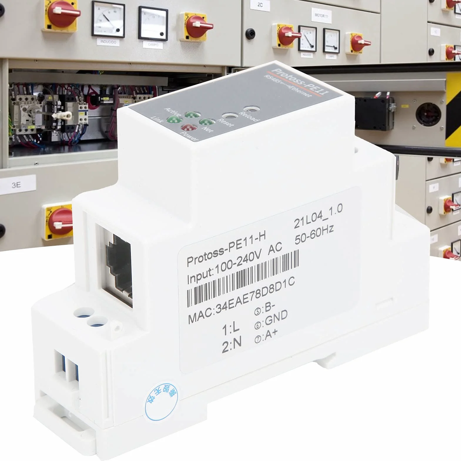 Serwer Szeregowy RS485 na Ethernet 10/100M Serwer Szeregowy RS485 na WIFI Router do Montażu na Szynie 100-240VAC PE11-H dla FreeRTOS