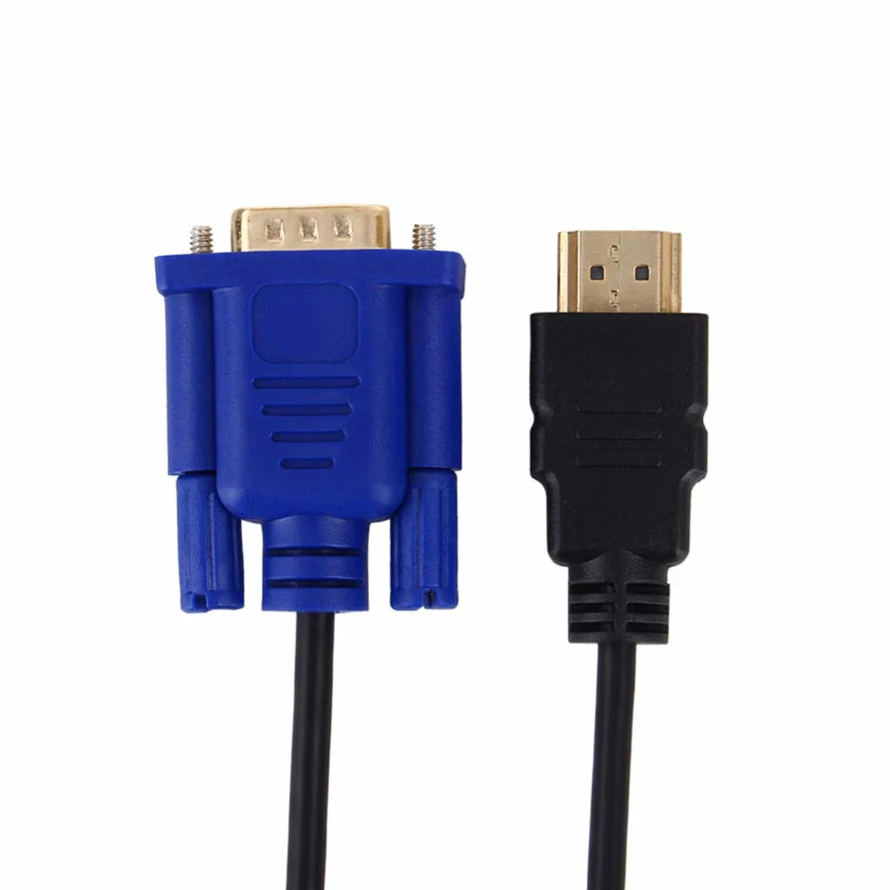 Konwerter kabli HDMI na VGA, 1080P HDTV HDMI na VGA męski 15-pinowy adapter złącze kabel do PC TV 5 m