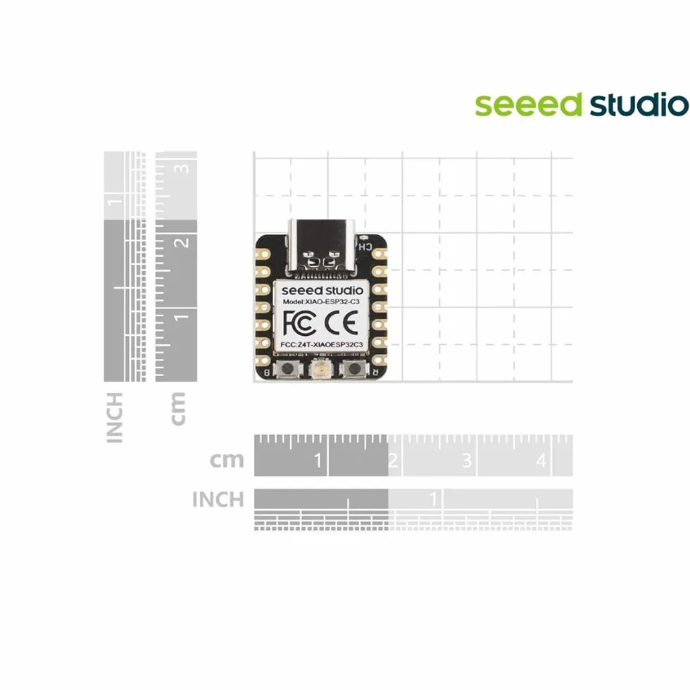 Seeed Studio XIAO ESP32C3 – mała płytka MCU z Wi-Fi i BLE do scenariuszy sterowania IoT. Mikrokontroler z ładowaniem baterii, wydajnością energetyczną i bogatym interfejsem do uczenia maszynowego..