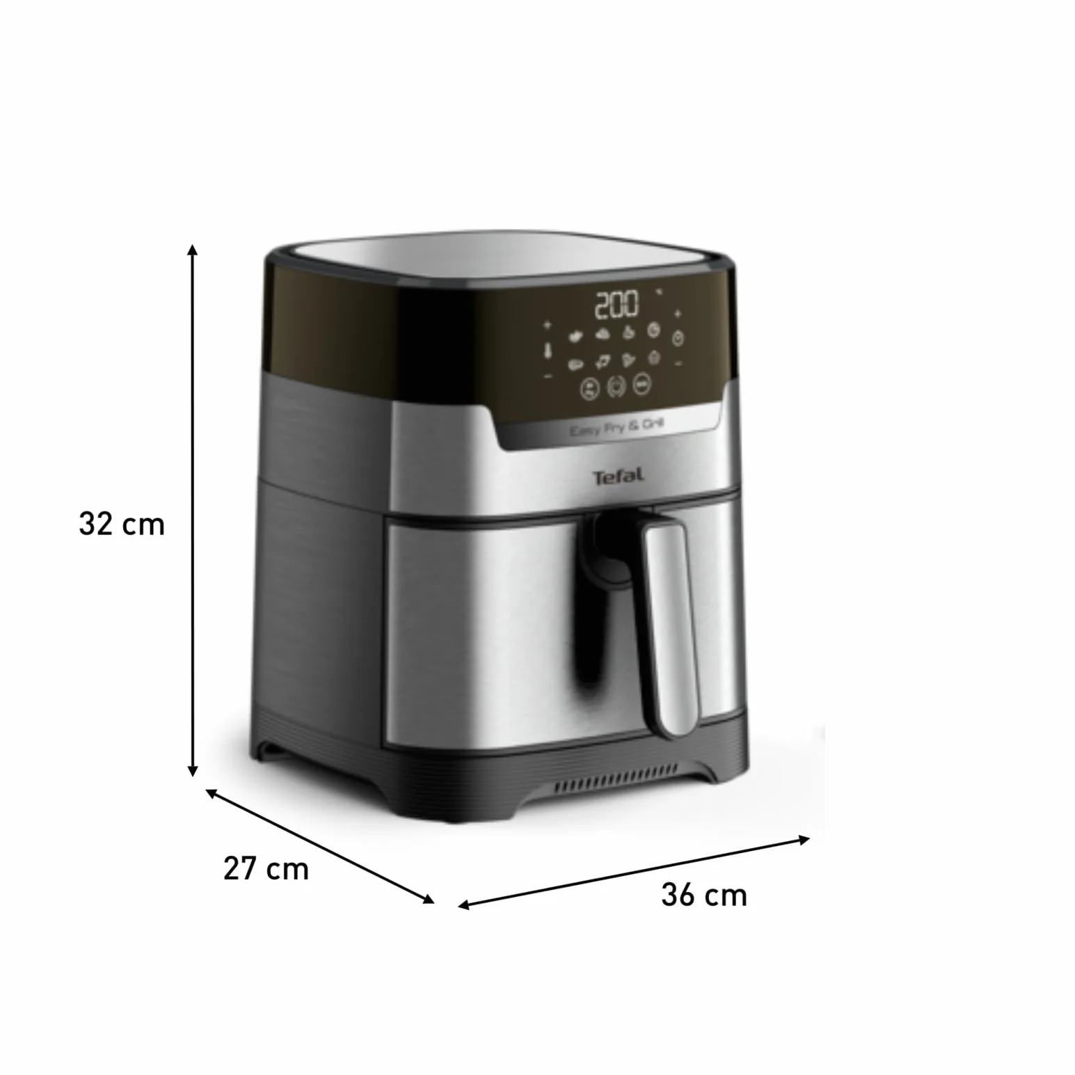 Tefal EY505D Easy Fry & Grill frytkownica na gorące powietrze 2 w 1 Air Fryer i grill cyfrowy wyświetlacz 4,2 l 6 porcji 8 programów