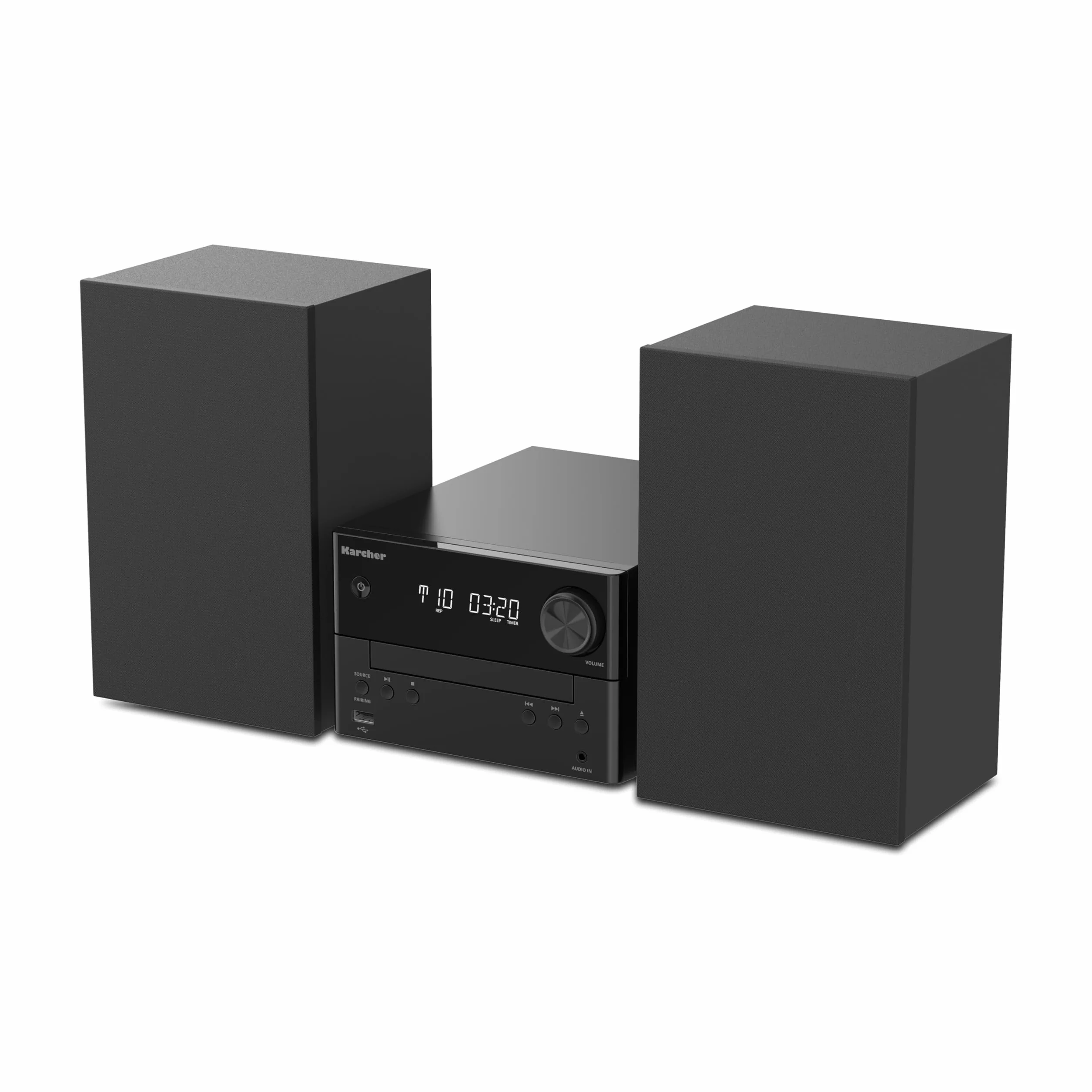 Karcher MC 6475D zestaw stereo kompaktowy z odtwarzaczem CD, radiem DAB+/FM, Bluetooth 5.4, odtwarzanie MP3 przez USB/AUX, centrum muzyczne z 20 W RMS, budzik i pilot zdalnego sterowania