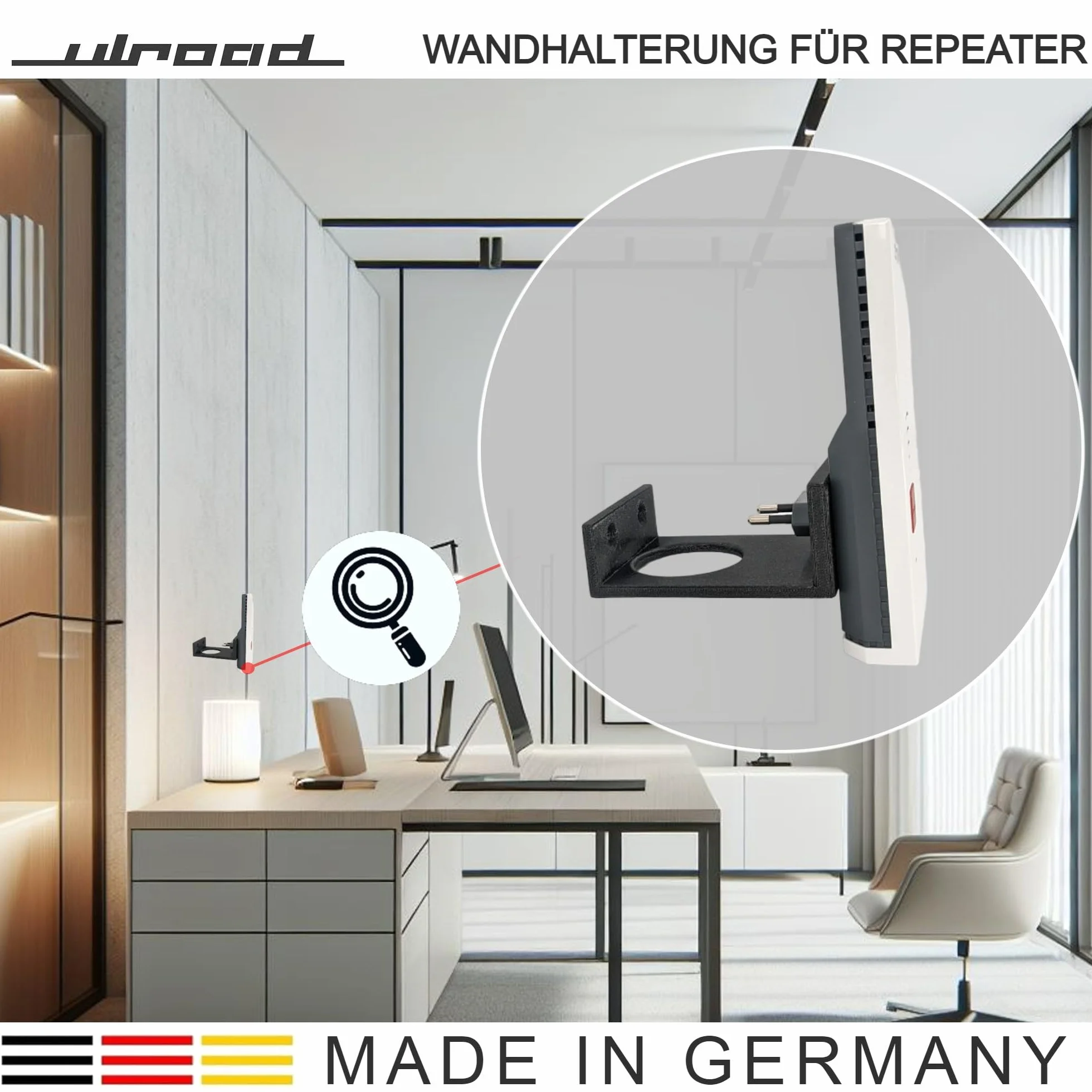 Uchwyt ścienny do AVM Fritz Repeater 600/1200/1750E/2400 - Uchwyt ścienny Fritz! Wzmacniacz