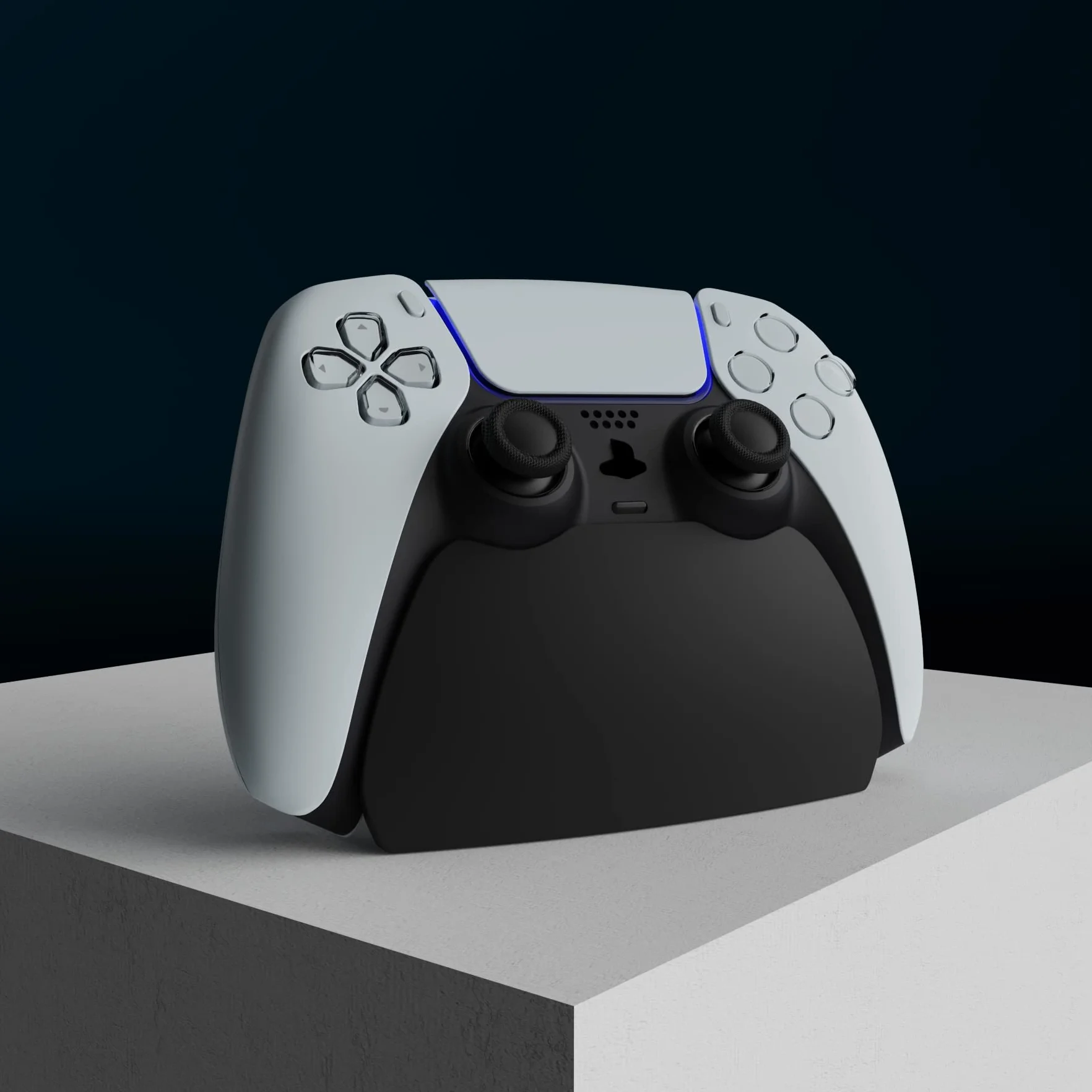 playvital Solidny czarny stojak na kontroler do PS5, akcesoria do gamepada, uchwyt biurkowy do kontrolera ps5 z gumowymi podkładkami
