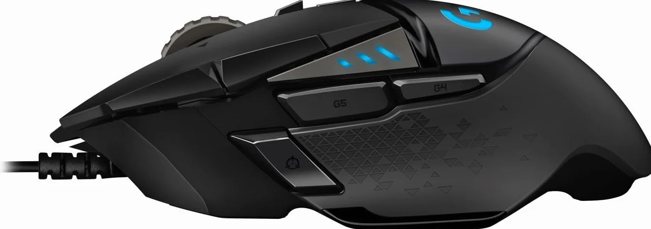 Logitech G G502 HERO, Mysz do gier z podświetleniem RGB, 11 programowalnymi przyciskami oraz możliwością regulacji wyważenia za pomocą (5) ciężarków o masie 3,6 g - Czarny