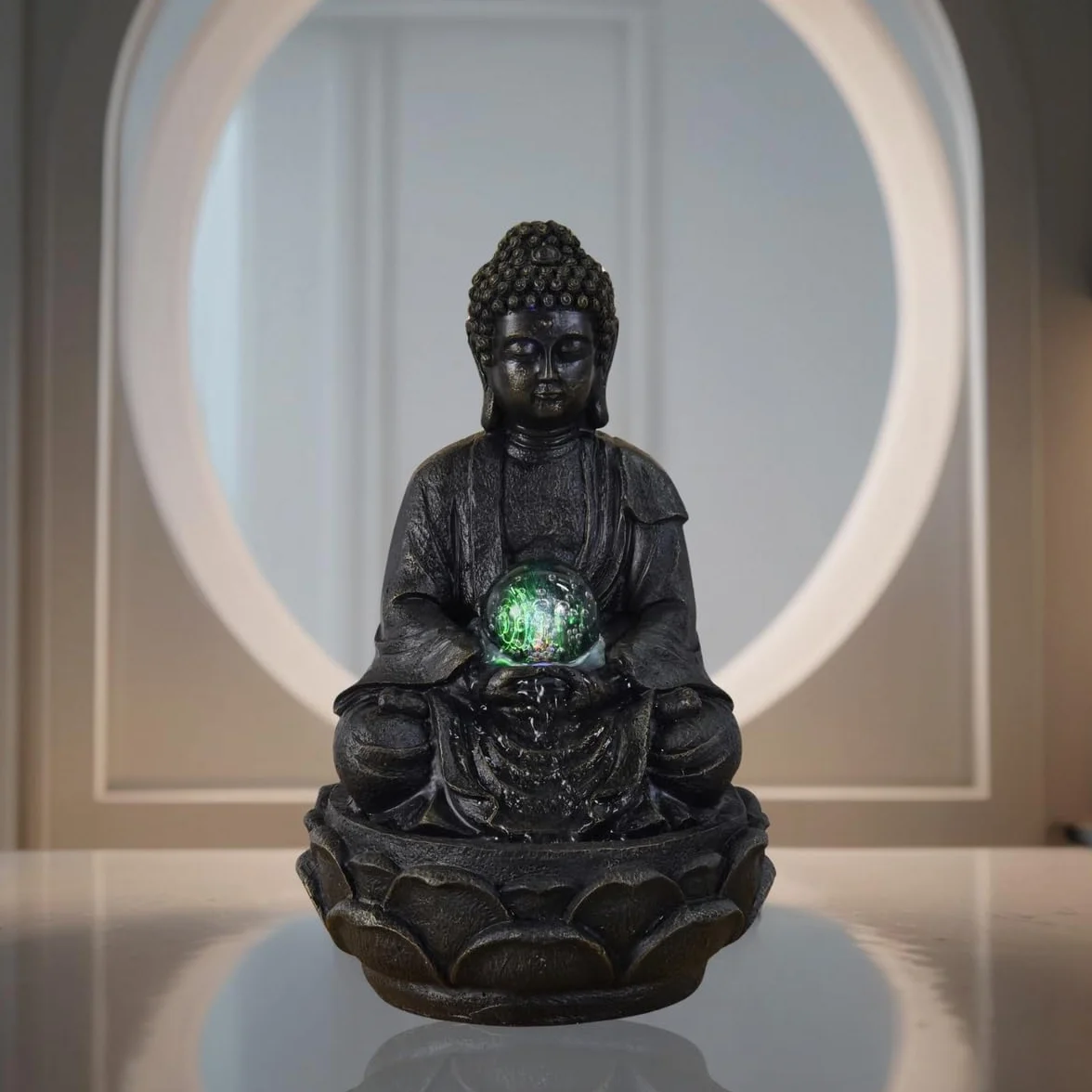 Fontanna wewnętrzna LED Budda Multicolor 20 cm