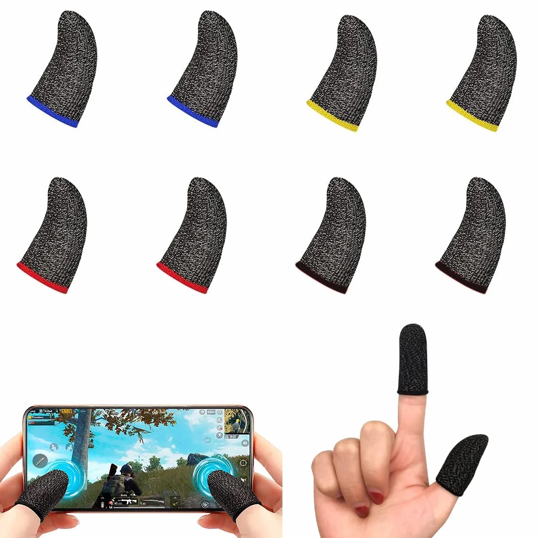 4 pary etui na palce dla graczy, osłona palców PUBG, odporne na pot, antypoślizgowe, do gier z ekranem dotykowym