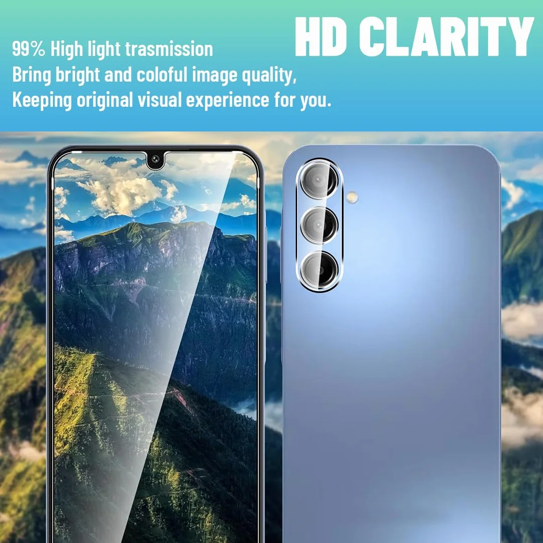 3 sztuki szkła hartowanego do Samsung Galaxy A16 4G/5G, ochrona przed zarysowaniami, odciski palców, bez pęcherzyków, twardość 9H, ultra przezroczysta, ultra wytrzymała