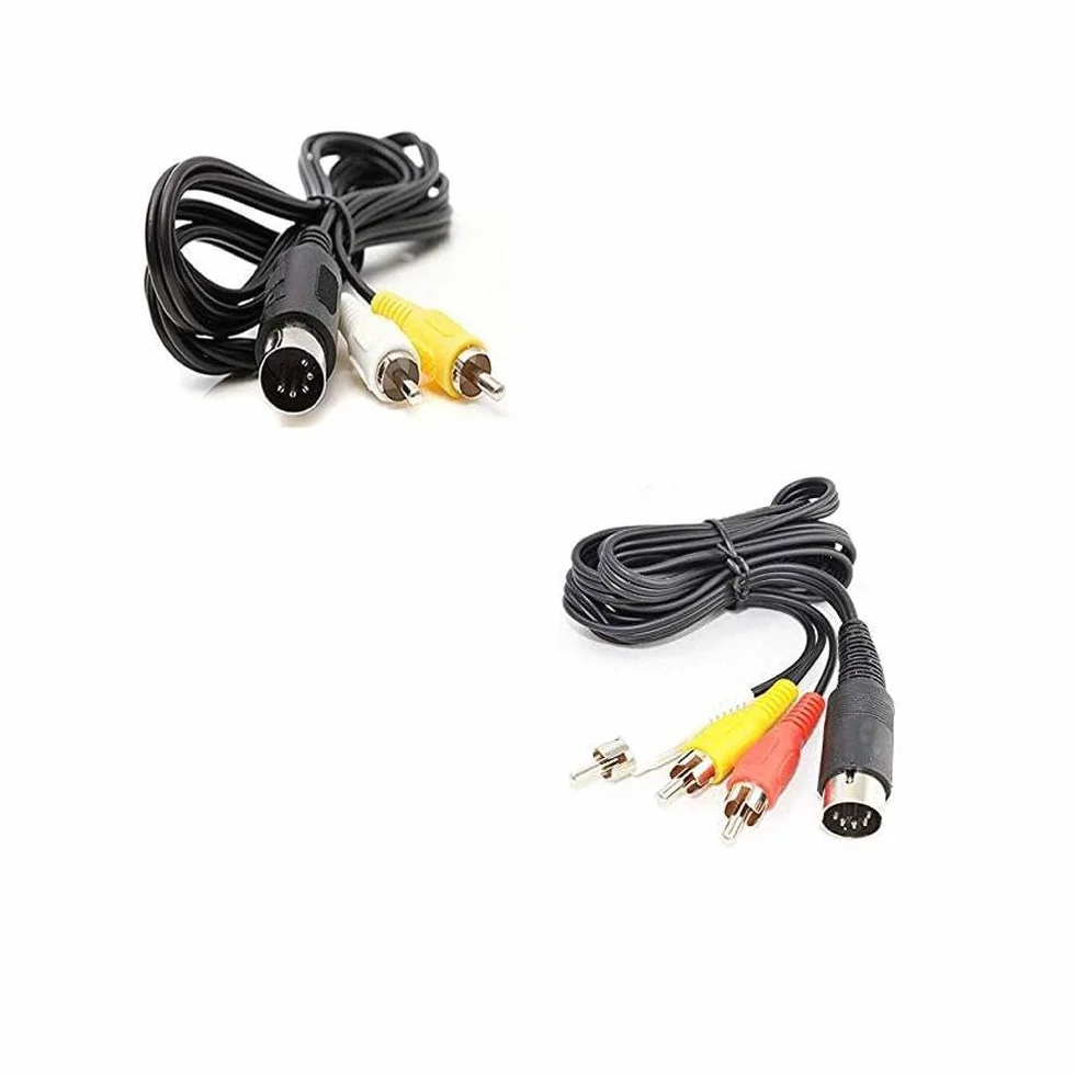 1 szt. Kabla AV Wideo Audio Kompozytowego TV Kompatybilny z Mega Drive 1 i 1 szt. Kabla AV 9-pin 1.8 m Kompatybilny z Mega Drive 2/3