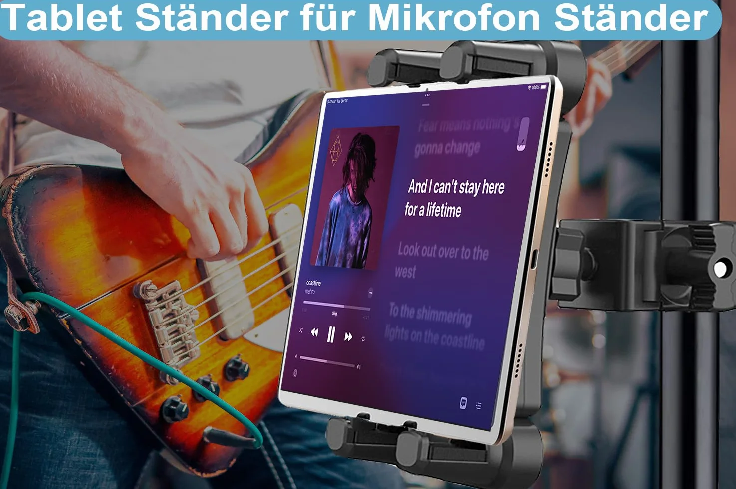 Stojak na tablet, bieżnia, uchwyt na tablet, rower treningowy, uchwyt na tablet, obracany o 360°, stojak na tablet, stojak na mikrofon, biurko, kierownicę, do smartfonów i czytników e-booków 4,5