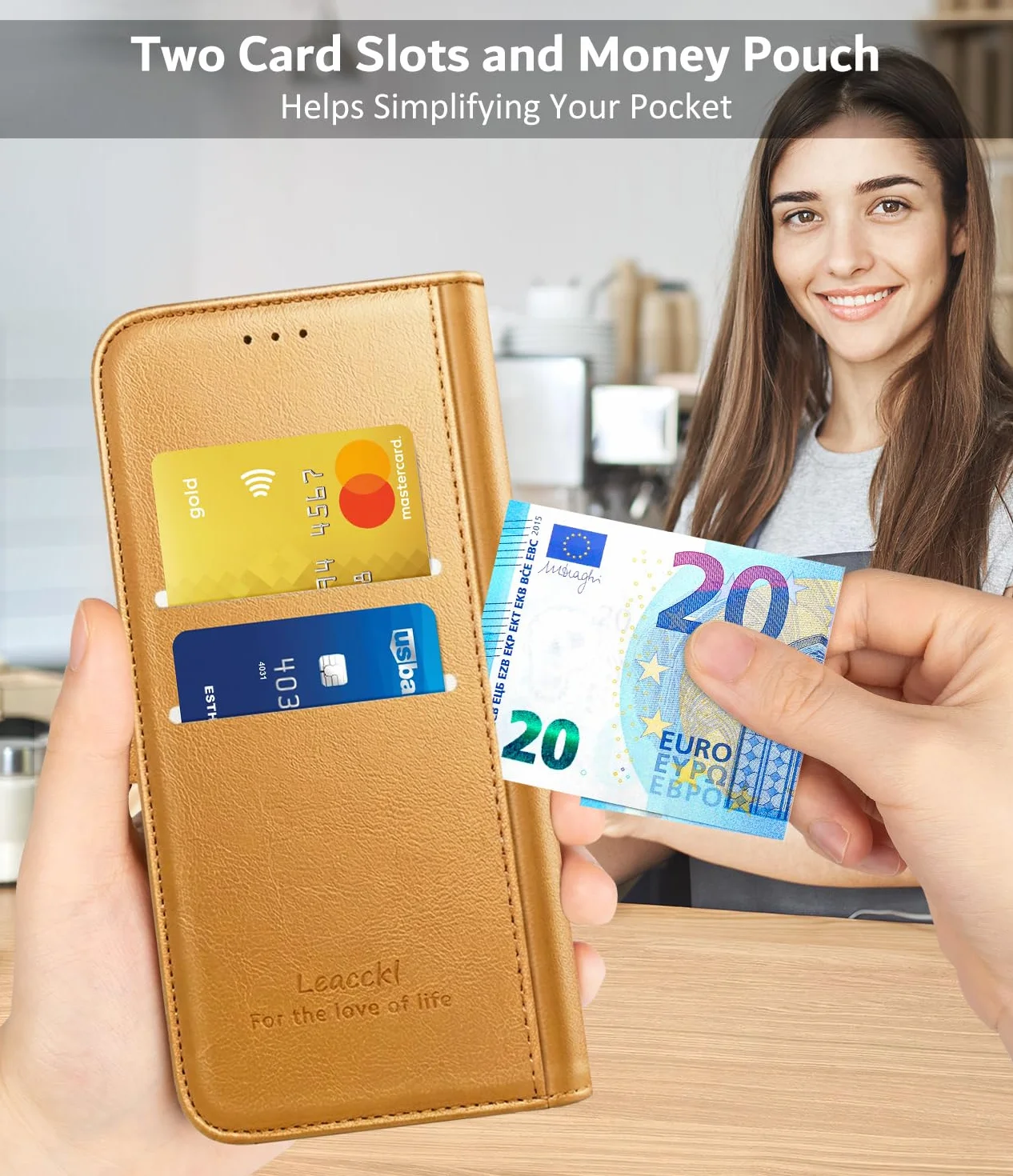 Etui do Xiaomi Redmi Note 15 Pro Plus/Pro+ 5G / Poco M8 Pro 5G (nie dla Redmi Note 15 Pro), Premium PU Leather Wallet Case [Magnetic Snap] [Funkcja stojaka], khaki