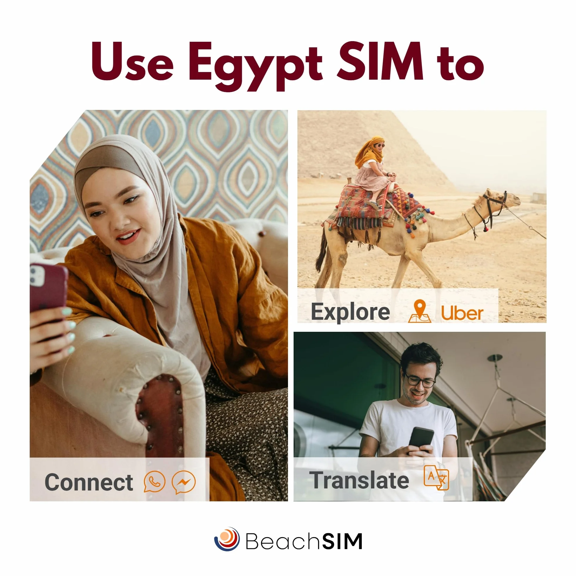 Karta SIM Egypt. 20 GB danych przy prędkościach 4G/5G. Tylko karta SIM prepaid. Działa na urządzeniach z systemem iOS i Android. Ważna przez 30 dni.