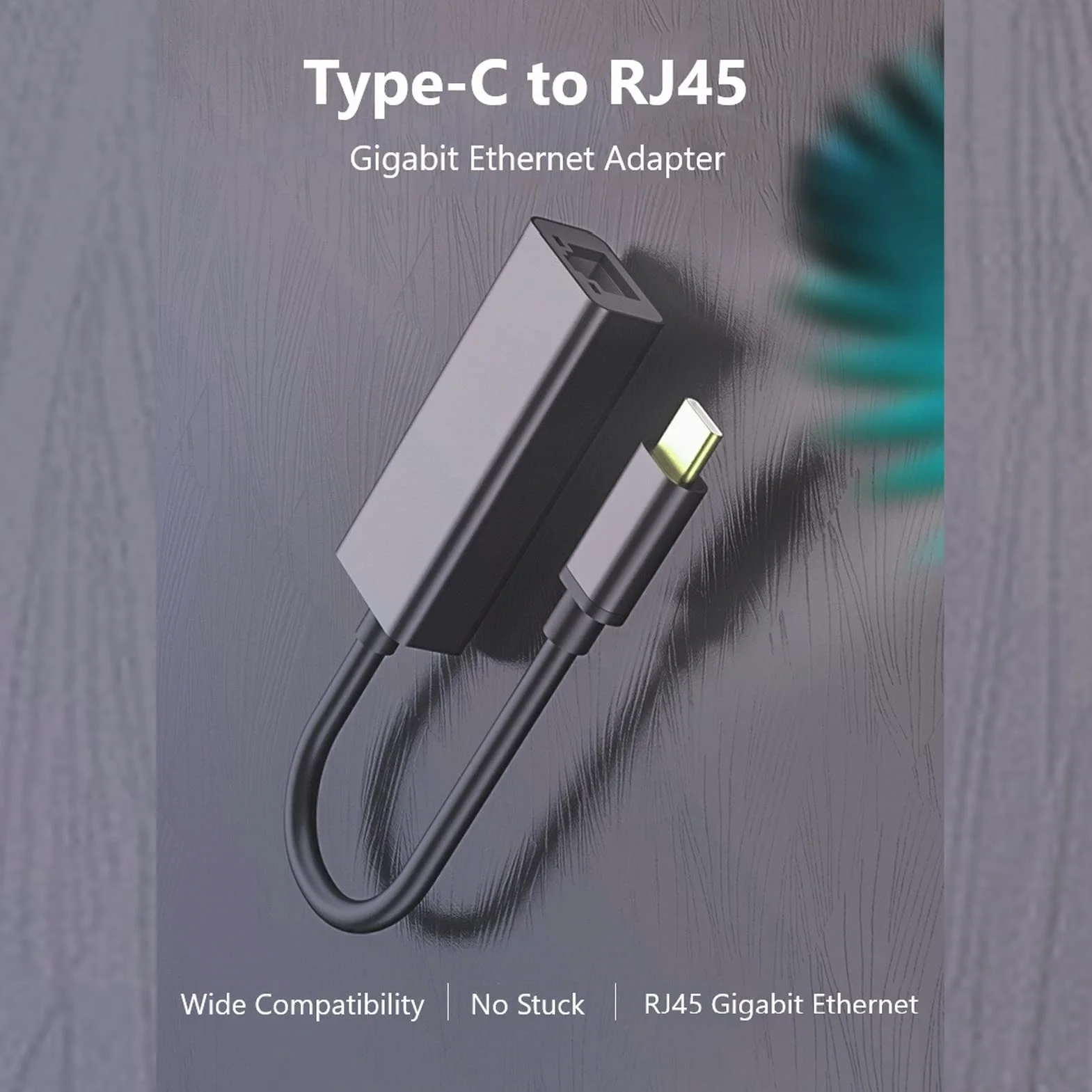 Adapter Sieciowy USB C Ethernet, Adapter Sieciowy USB Typu C na RJ45 Ethernet LAN, Konwerter 100/1000 Mb/s do MacBooka Pro, do S9/S8/uwaga, Szary(1000 MB)