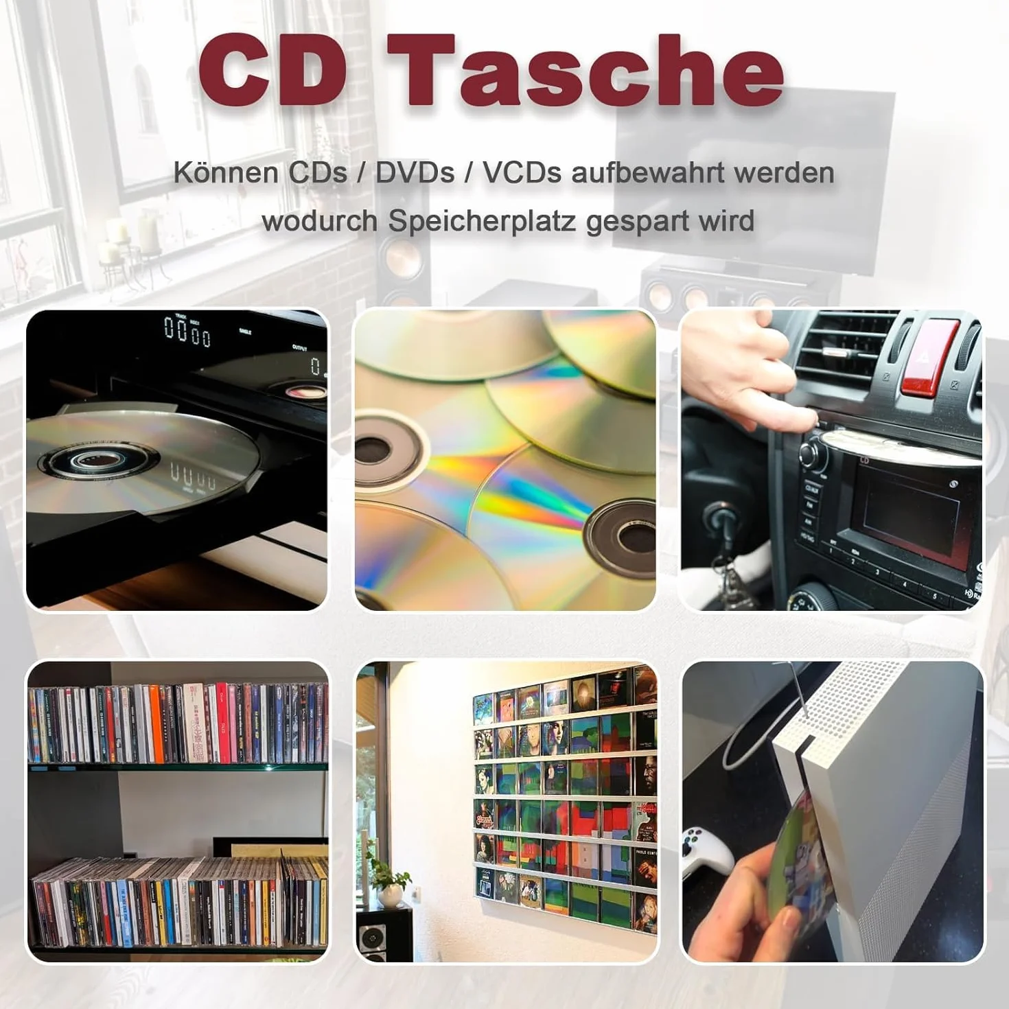 Torba na płyty CD, DVD, torba do przechowywania płyt CD do domu i samochodu, na 80 dysków, czarna