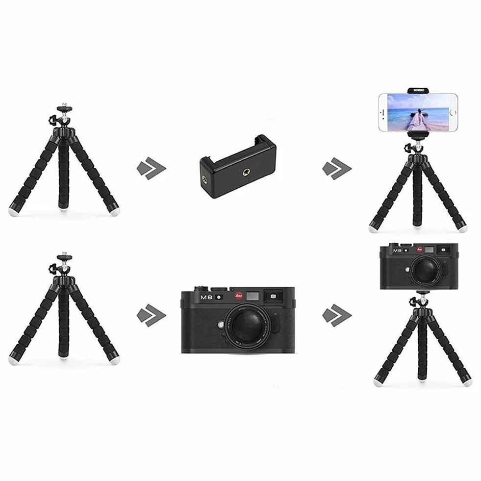 Stojak Trójnożny Na Telefon Komórkowy,Mini Statyw Podróżny,Elastyczny Statyw Z Uniwersalnym Klipsem,360° Uchwyt Na Telefon Tripod,Przenośny I Elastyczny Statyw,Uniwersalnego,Kiuiom