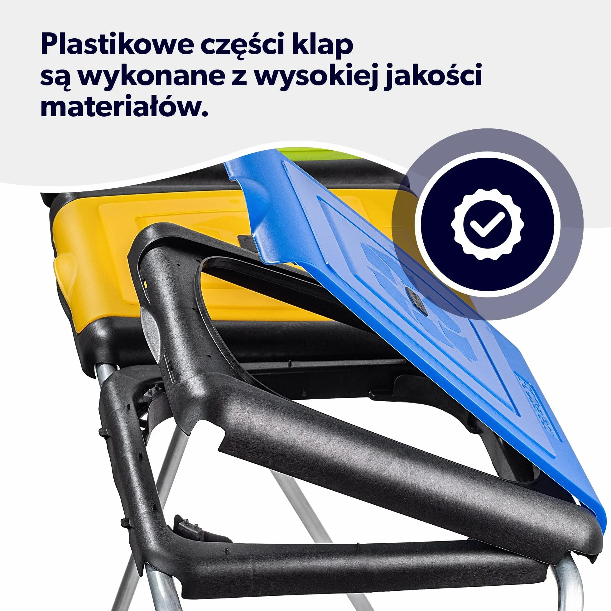 KADAX Potrójny stojak do segregacji odpadów, stabilny uchwyt na trzy worki z plastikowymi pokrywami, oszczędność miejsca, idealny do domu, garażu i ogrodu