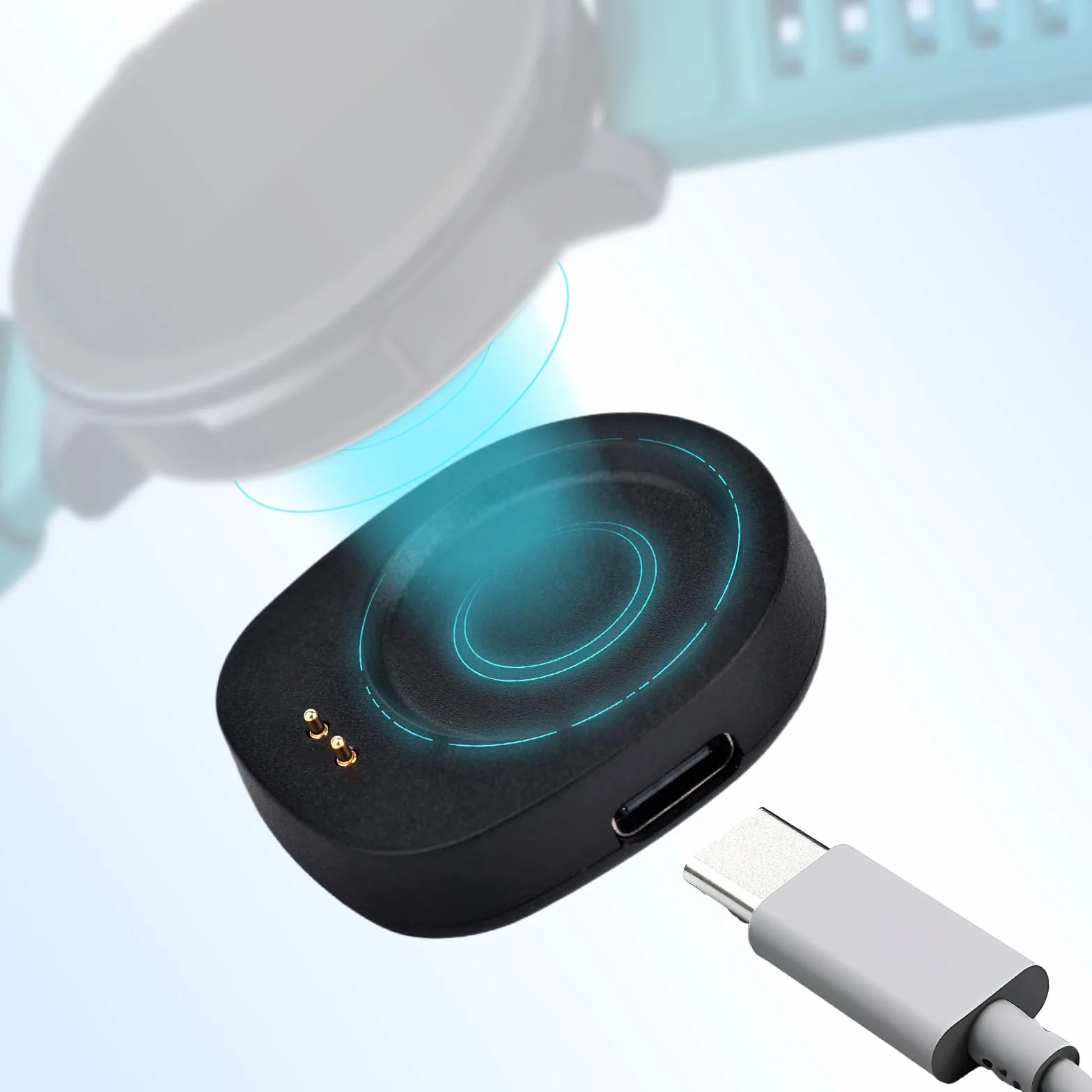 2 Sztuki Adapterów USB-C do Ładowania, Kompaktowy Magnetyczny Adapter Ładowania Smartwatchy Stacja Bazowa Zamienna do Amazfit Balance 2 T-Rex 3 Helio Strap Balance