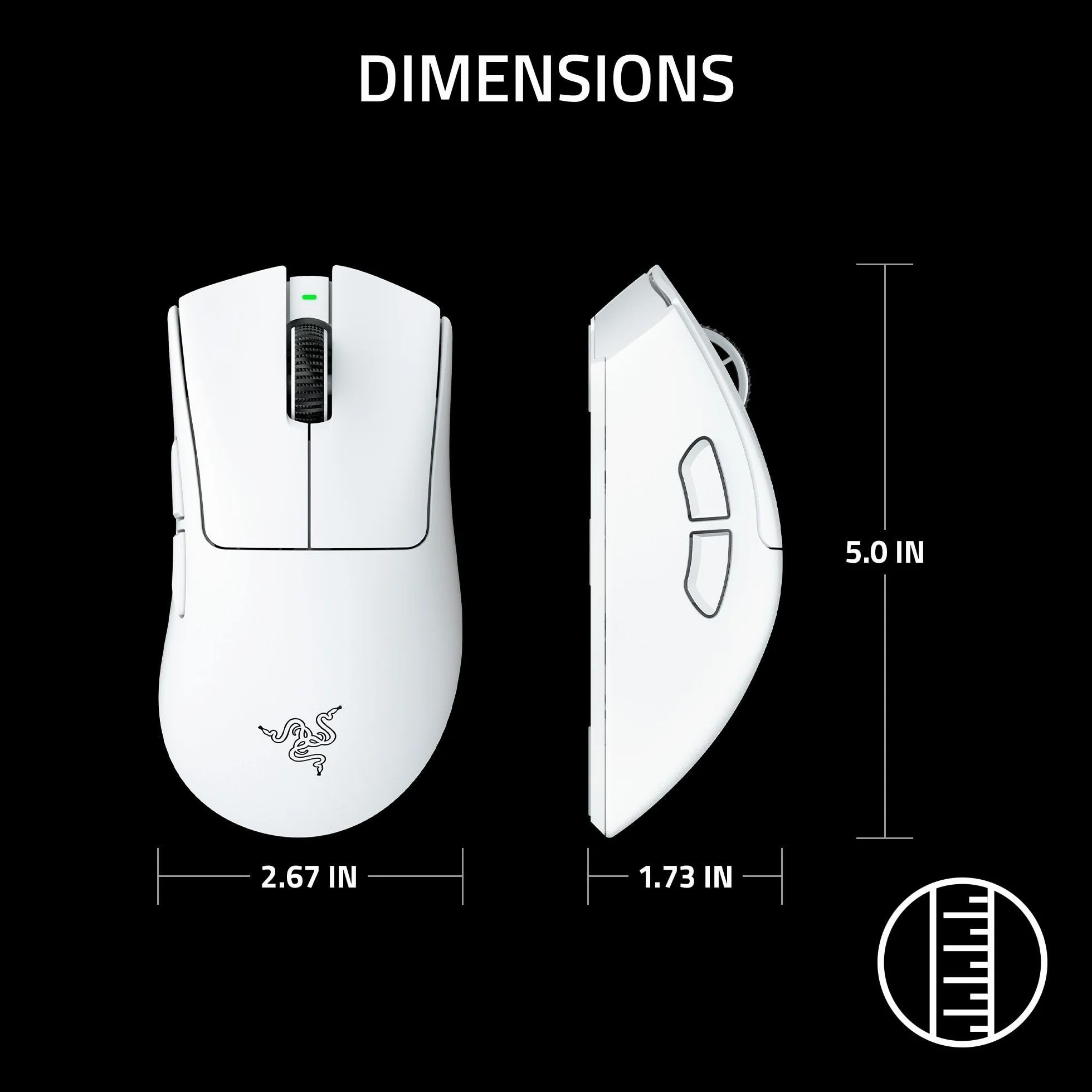 Razer DeathAdder V4 Pro bezprzewodowa mysz ergonomiczna 57 g 2,4 GHz Hyperspeed Focus Pro 45K 8K Hz Polling przełączniki optyczne Gen-4 Biały