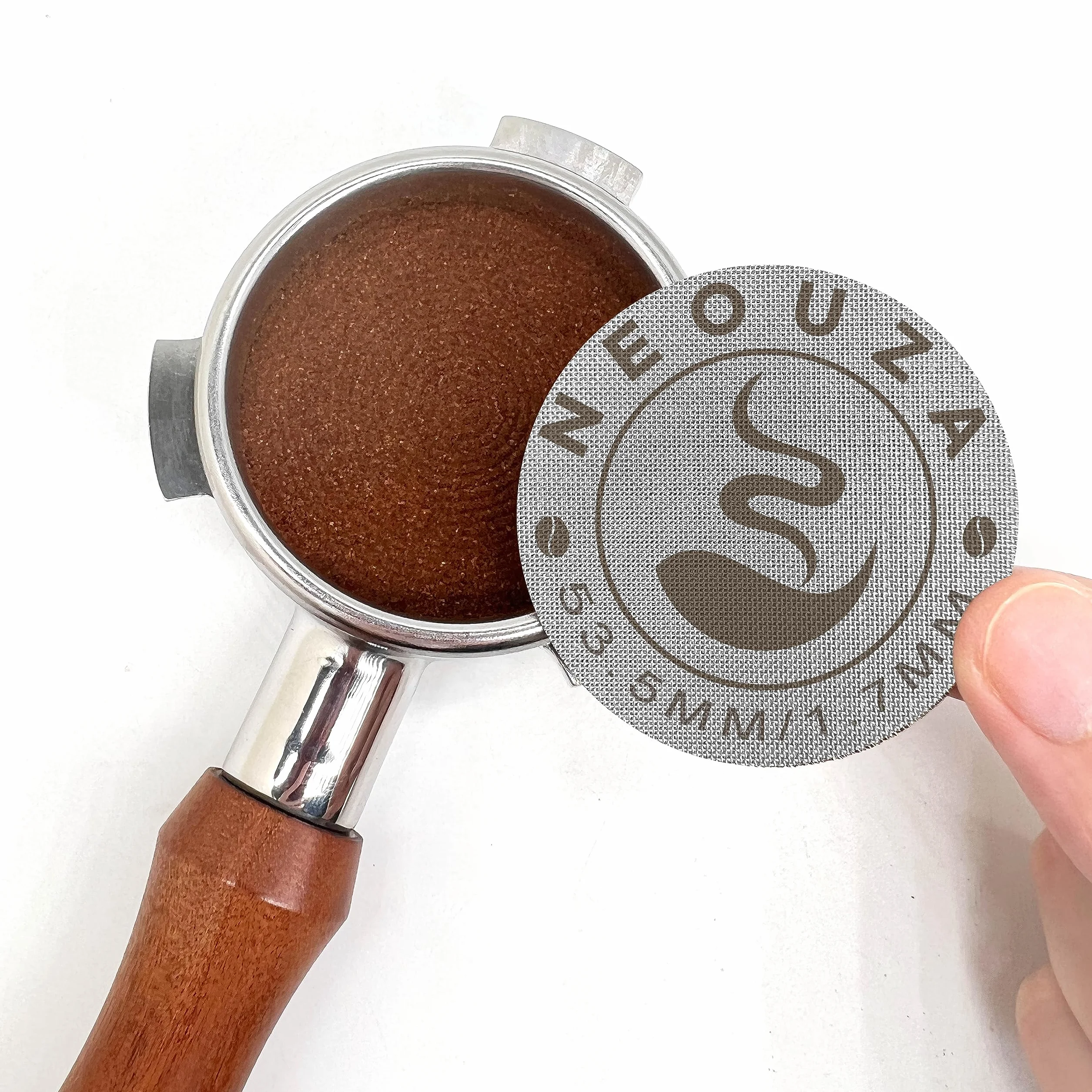 NEOUZA Krążek do espresso, 51 mm, wielokrotnego użytku, 1,7 mm, grubość 150 μm, stal nierdzewna, profesjonalny, dla baristy, filtr do kawy, siatka, do kolby, portafilter