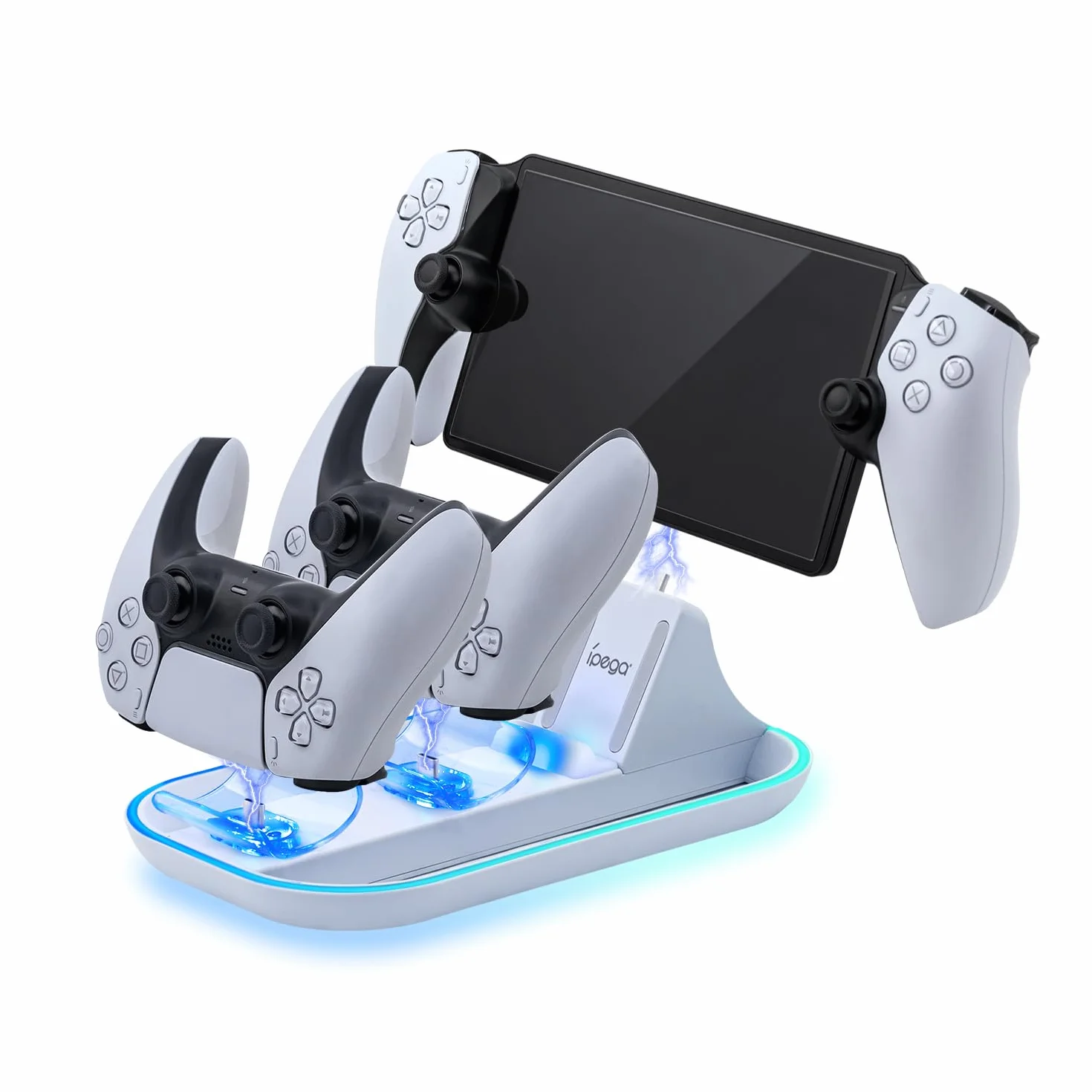 Mcbazel Stacja ładująca, ładowarka do PSPortal Remote Player/PS5 Controller ze światłem RGB