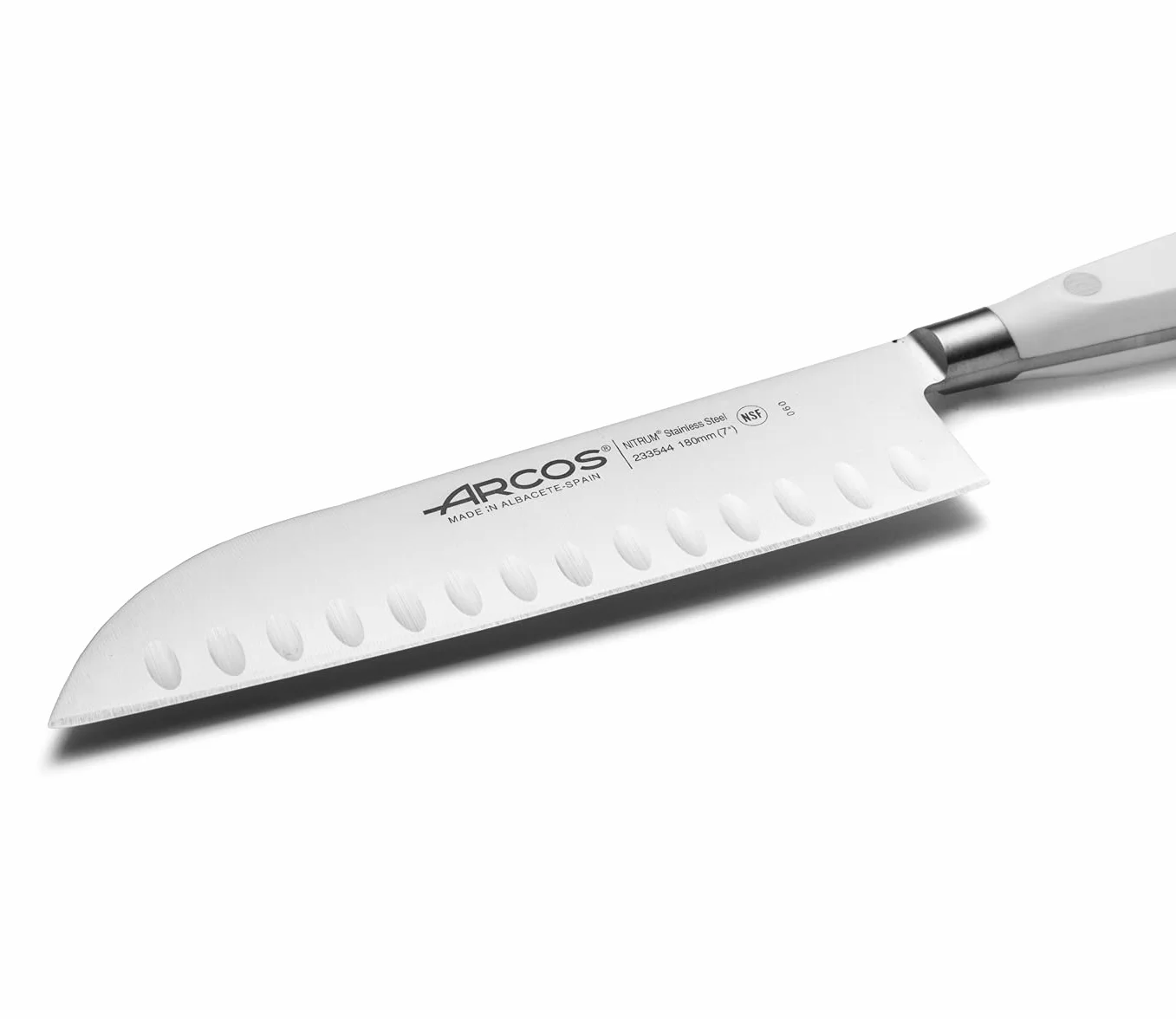 ARCOS Noż Santoku kute ze stali 180 mm Riviera Blanc japoński ostry nóż do krojenia mięsa ryb warzyw