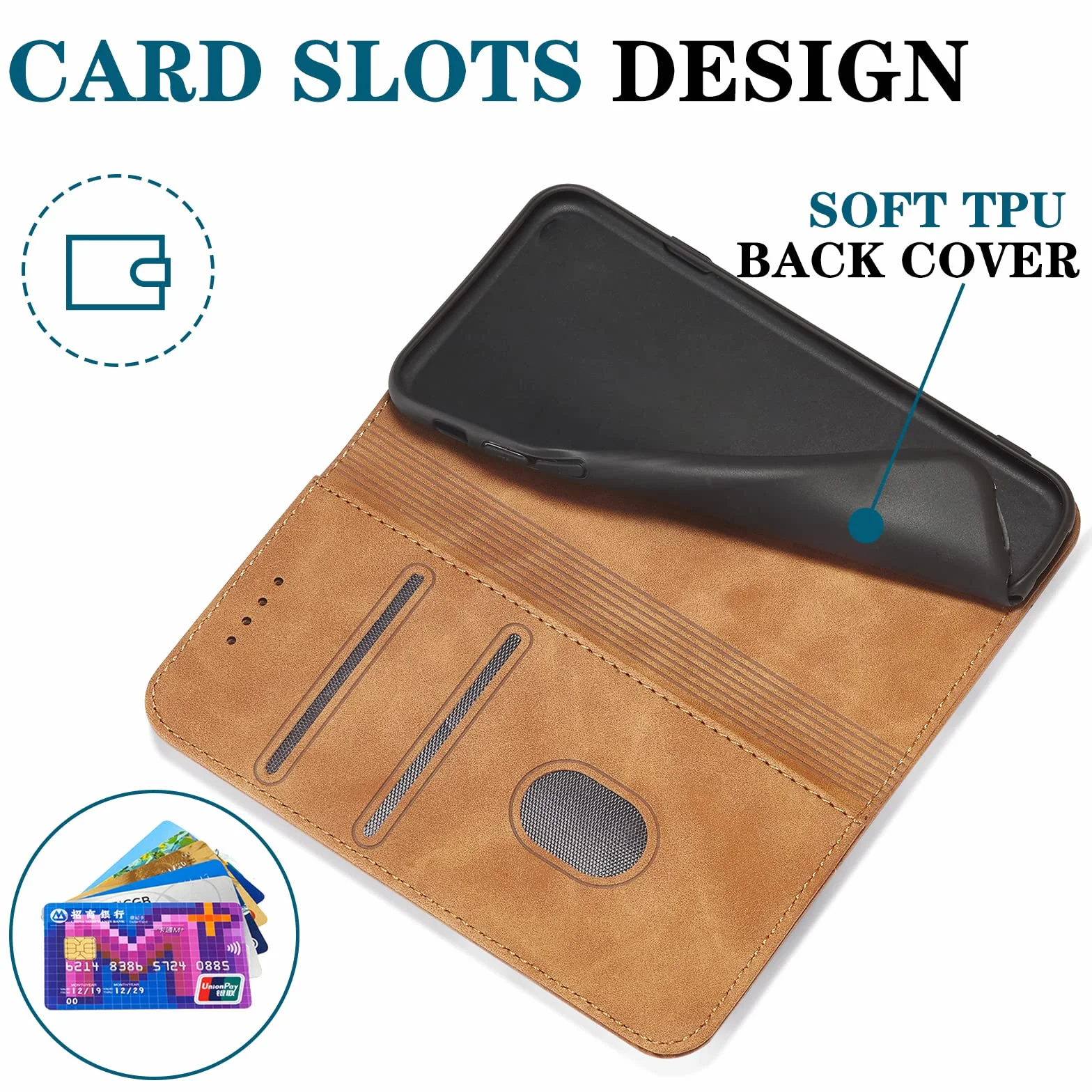 Etui do Oppo Find X5 Lite/Reno 7 5G, Etui na Telefon Komórkowy z Skóra PU Portfel, portfel z Gniazda na karty i Podpórka, Ochrona Przed Wstrząsami Flip Etui z Klapką (khaki)