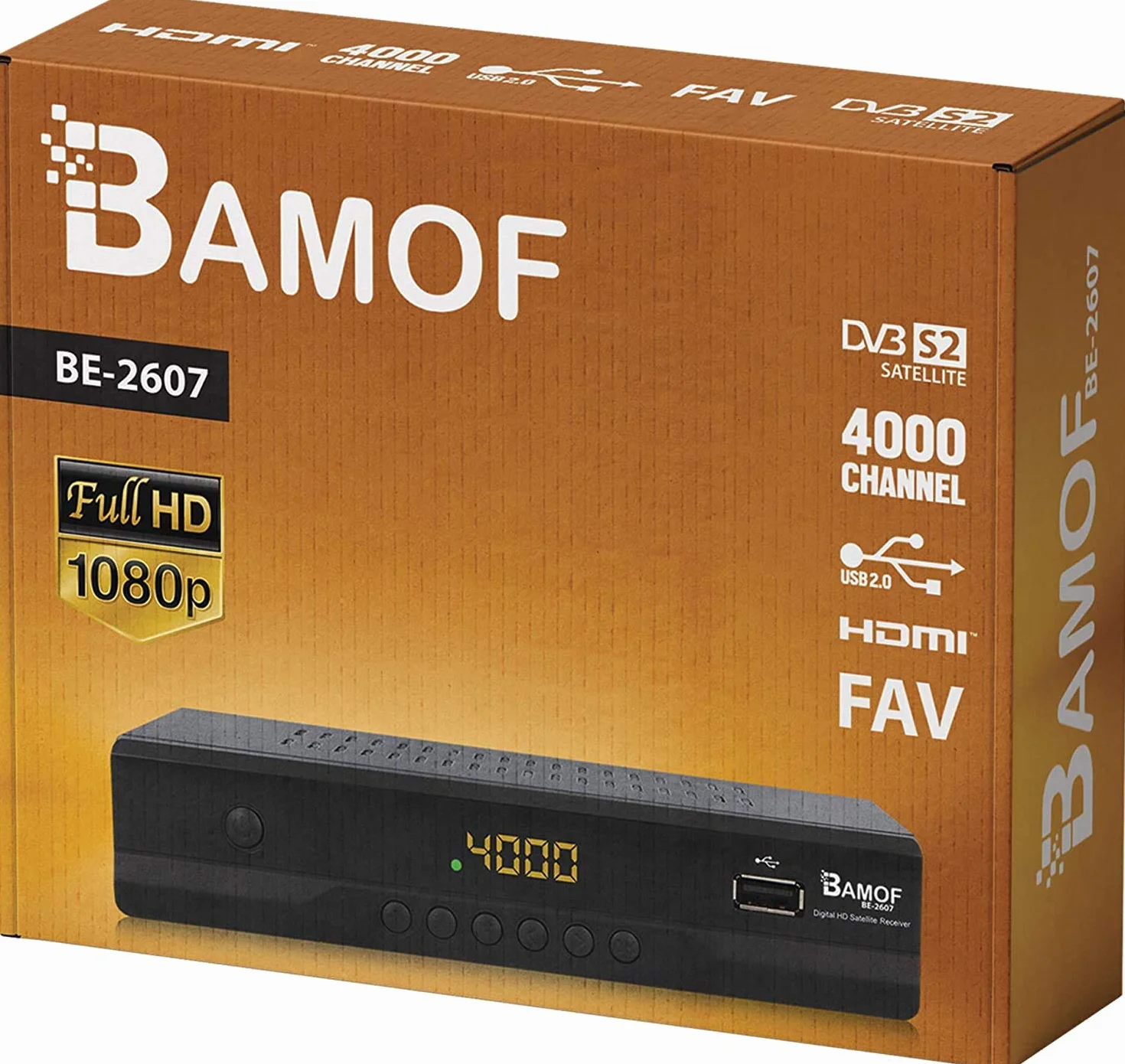 Bamof BE-2607 cyfrowy odbiornik satelitarny (HDTV, DVB-S/S2, HDMI, SCART, 2 x USB 2.0, Full HD 1080p) [wstępnie zaprogramowany dla Astra Hotbird Türksat] [Klasa energetyczna A+++]