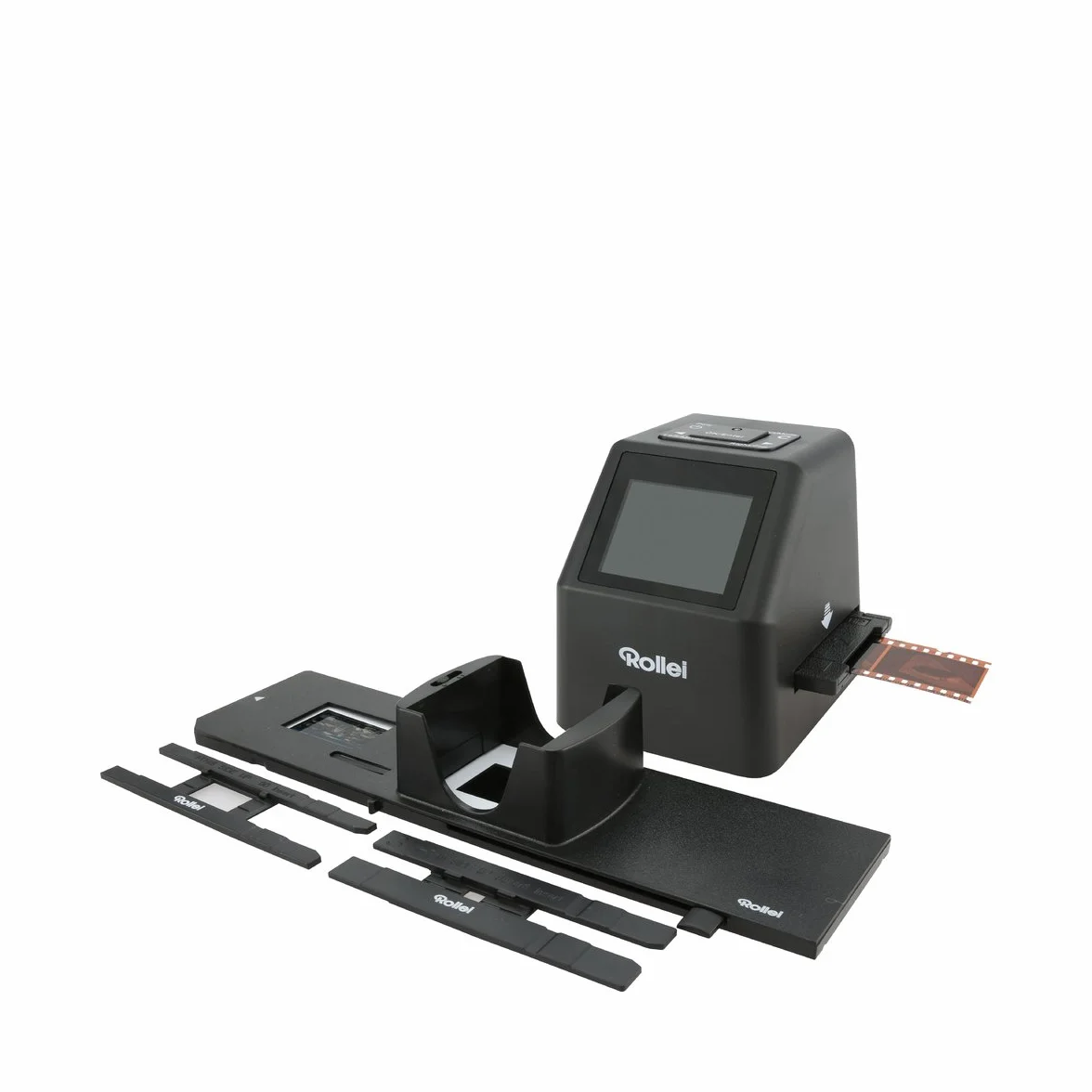 Rollei DF-S 310 SE Dia skaner filmów (edycja specjalna z dodatkowymi akcesoriami, gniazdo kart SD/SDHC i interfejs USB 2.0), czarny