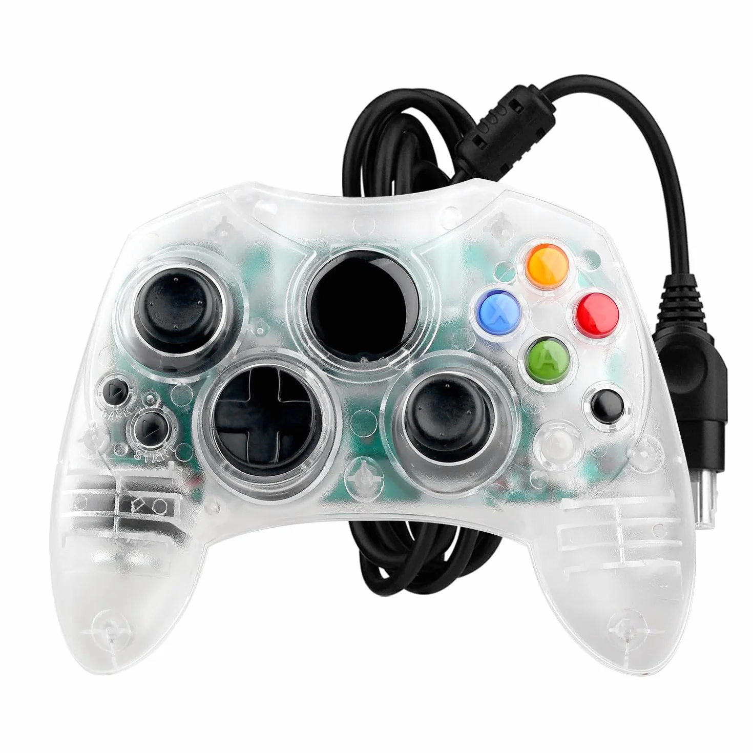 OSTENT Kontroler Przewodowy Typu S 2 A do Konsoli do Gier Wideo Microsoft Xbox Starej Generacji, Kolor Przezroczysty