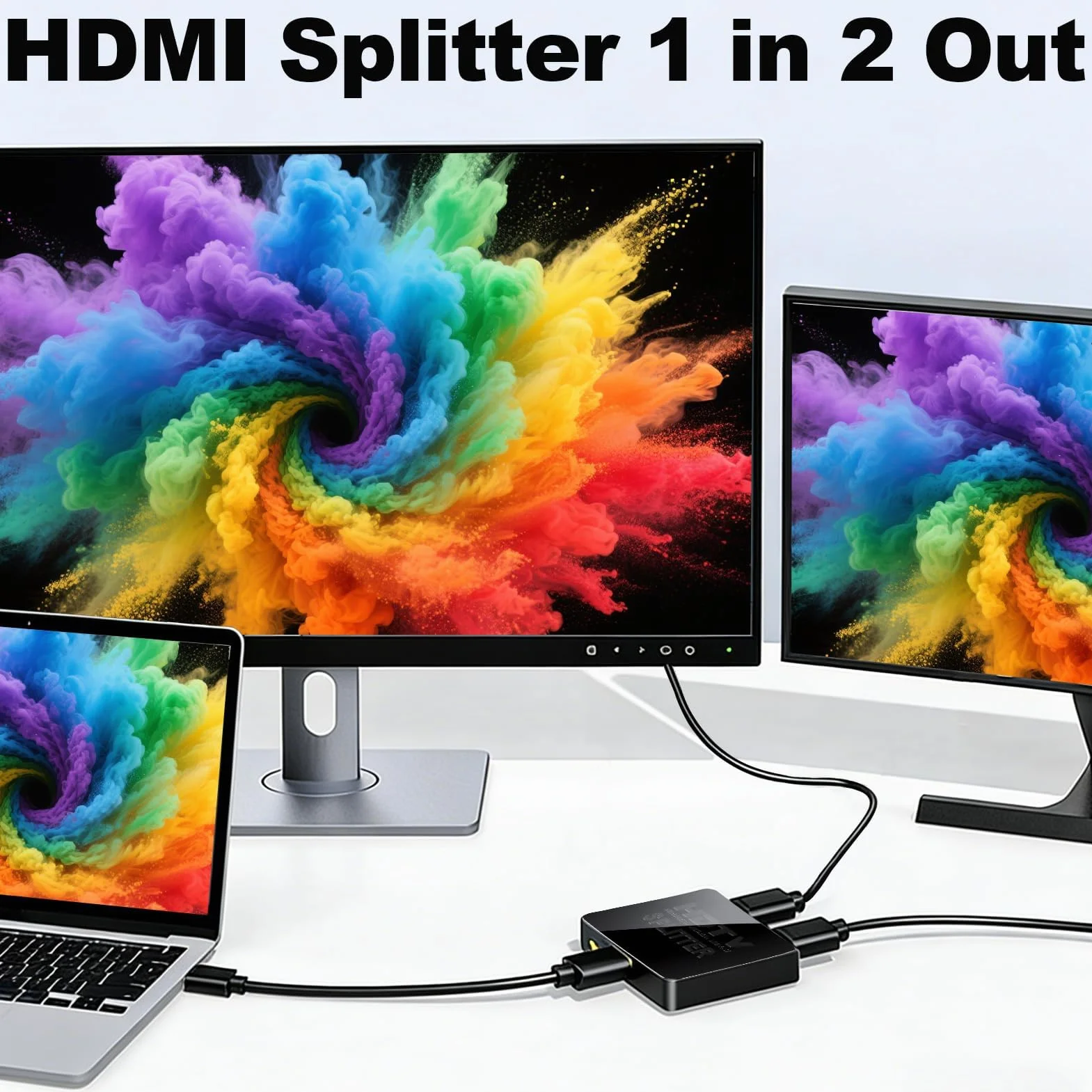 Rozdzielacz HDMI 1 Wejście 2 Wyjścia 4K 3D 1080p Splitter HDMI 2 wyjścia z kablem zasilającym micro USB, 1 w 2 powielacz HDMI dla PS3 4 Xbox DVD Projektor HDTV