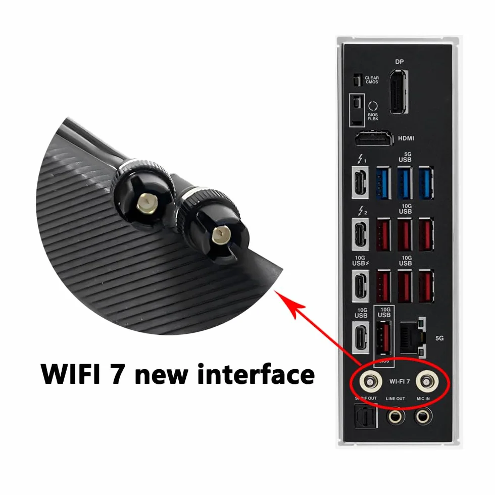 ZAHARA WiFi 6E/7 karta WiFi antena WiFi do komputera dla ASUS B840 B840M B850 B850M B860 B860M X870 X870E Z790 Z890 TUF Gaming Prime B840MA Prime B850MA Prime B860MA Prime B860MA Prime B860MA