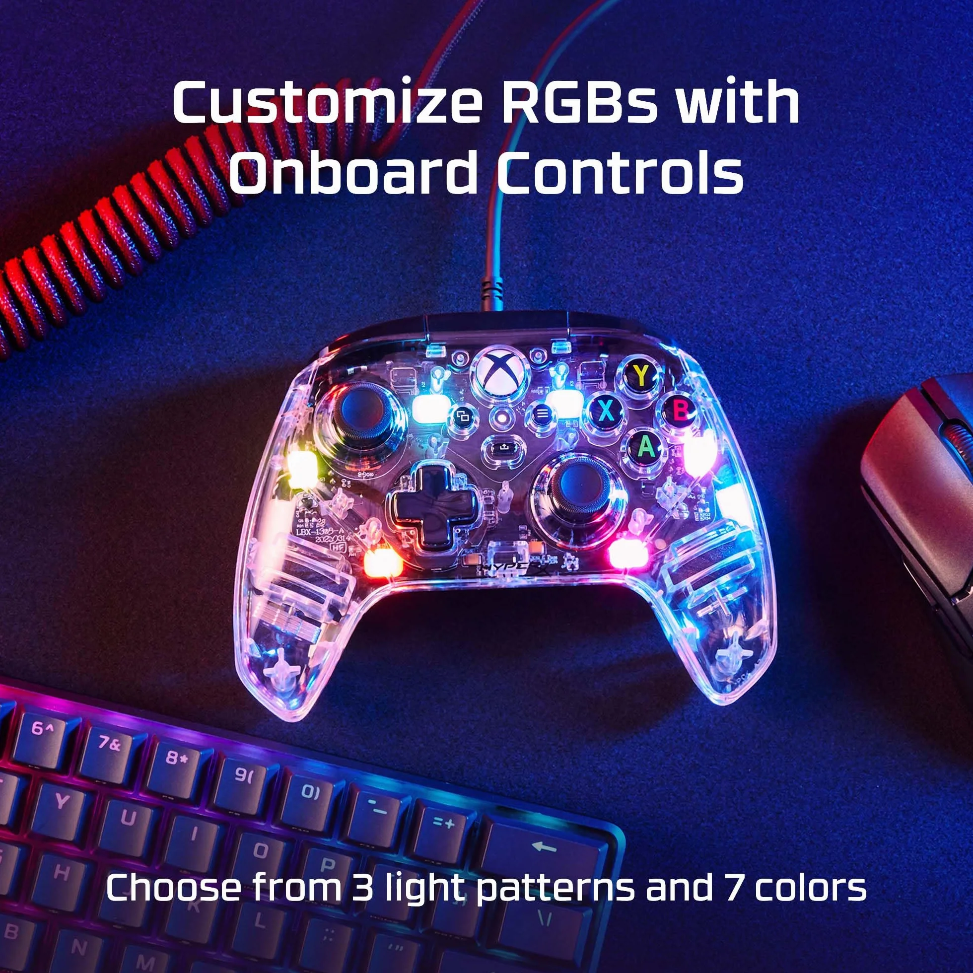 HyperX Clutch Gladiate RGB przewodowy kontroler do Xbox One, Xbox Series X|S, Windows 10/11