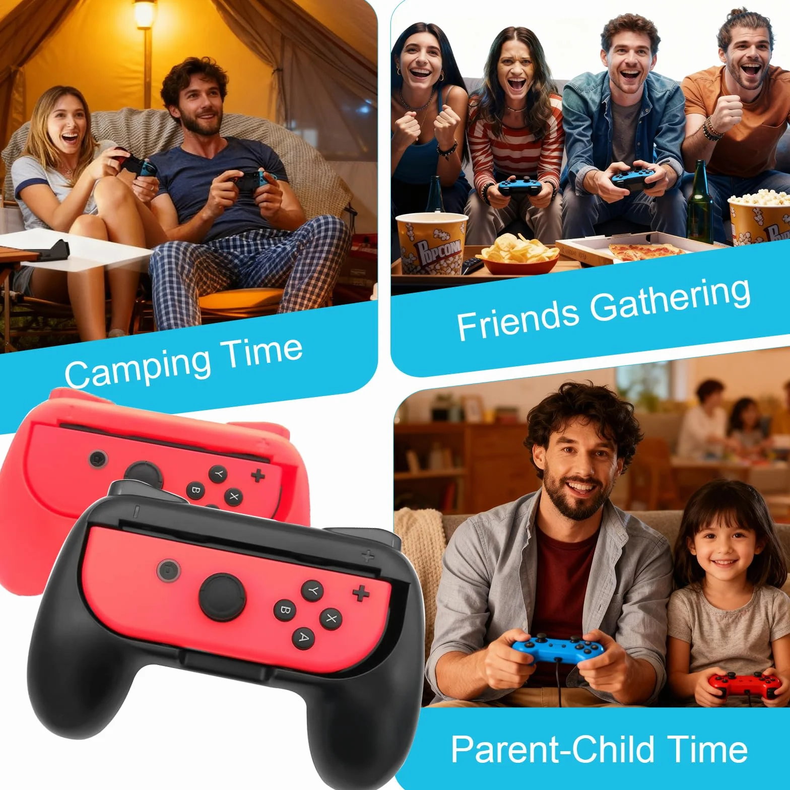 Zorplex 4 Sztuki Uchwyt Kompatybilny z Nintendo Switch, Joy Con Kontrolera Gier Accessories, Uchwytów do Switch OLED Model , ABS Ergonomiczna Konstrukcja