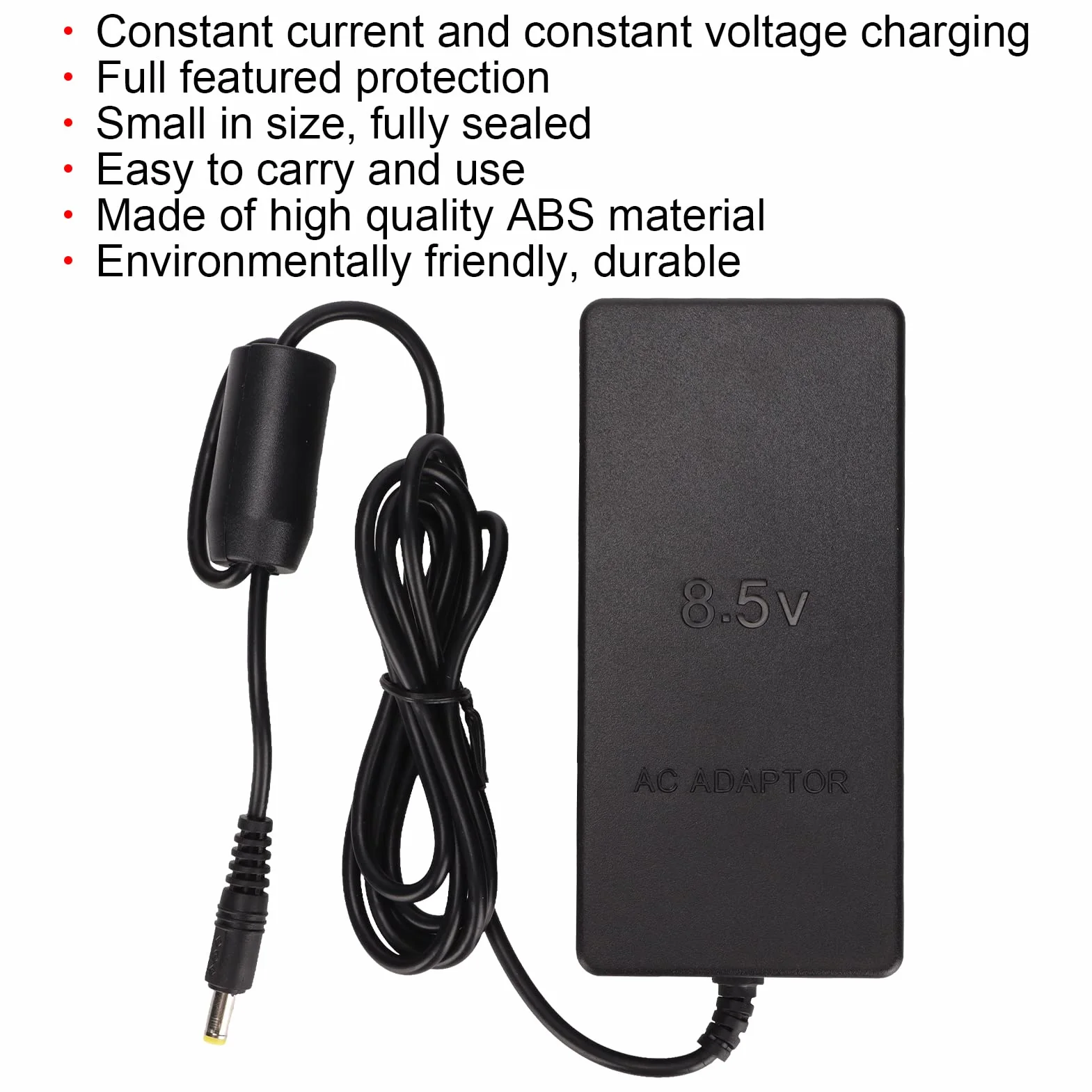 Zamiennik Zasilacza do, Przenośny Zasilacz Sieciowy Przewód do ładowarki do Konsoli Slim A/C 70000, Plug And Play(czarny)