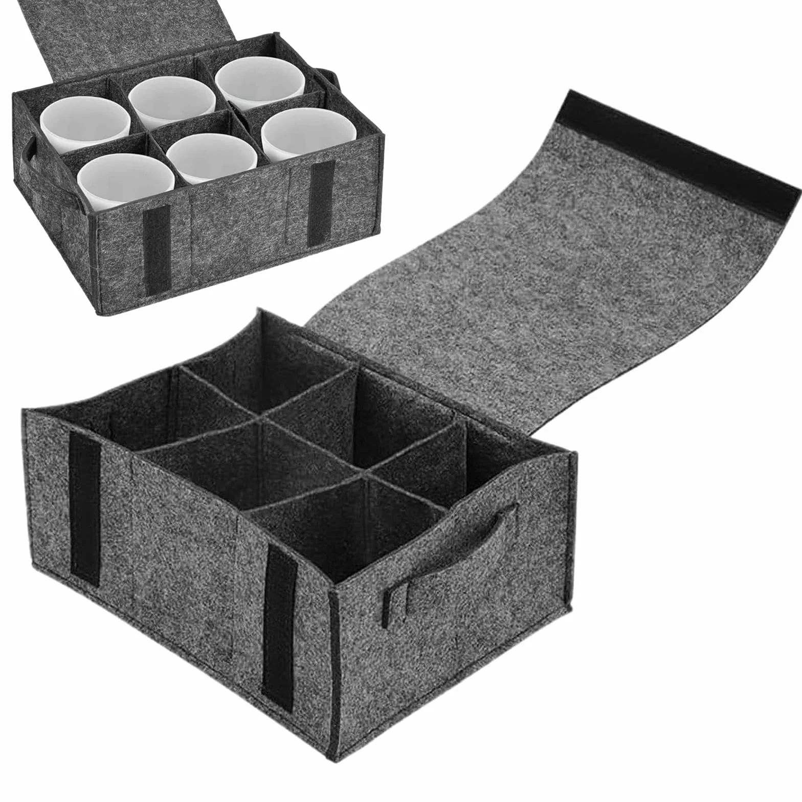 Camping Filcowy uchwyt na talerze z szufladką torba do przechowywania zastawy 27x15x5cm antypoślizgowa