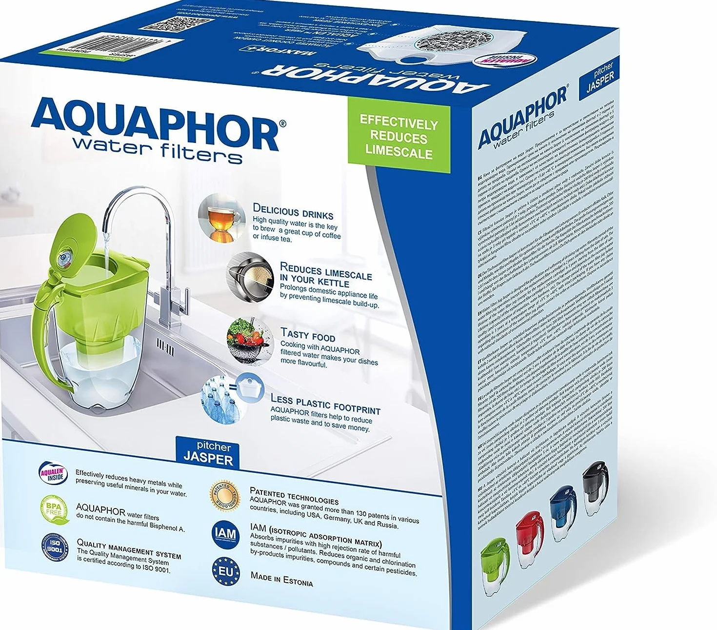 AQUAPHOR Filtr do wody Jasper czarny z 1 filtrem MaxFOR+ 2,8 l stołowy