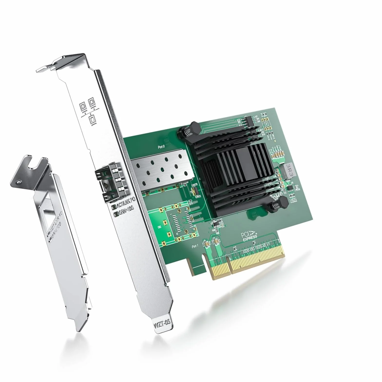 ipolex Karta sieciowa 10 GB, 1 port SFP+, karta sieciowa 10 GbE w porównaniu z Intel X520-DA1, obsługa systemu Windows Server/Windows/Linux/VMware (nie obsługuje systemu Mac OS)