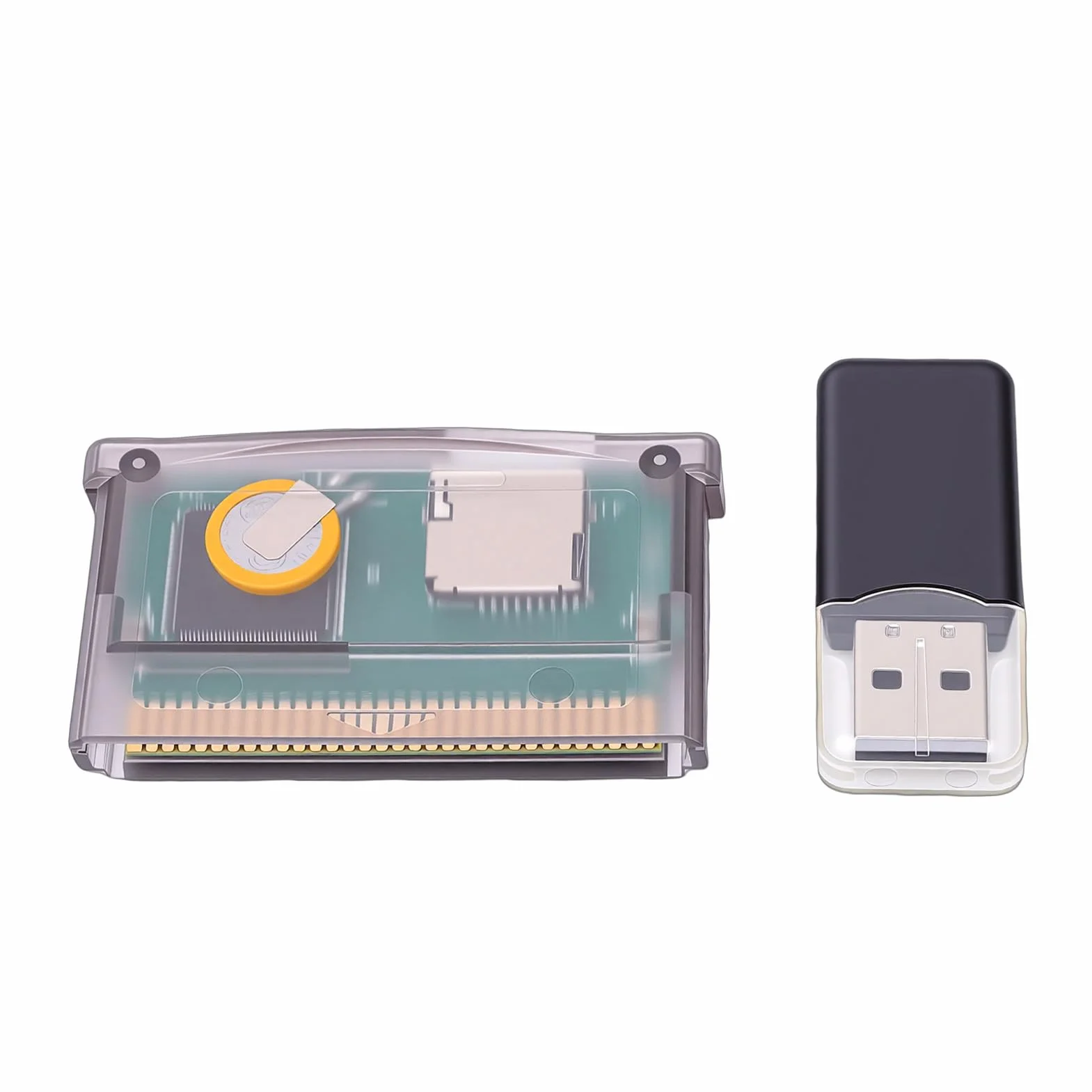 LICAEVEY Karta Pamięci GBA Flash, Karta do Gry dla Gameboy Advance SP itp., Maksymalna pojemność 2 GB, Wymagany Format FAT, kompatybilność Uniwersalna (fioletowy przezroczysty)