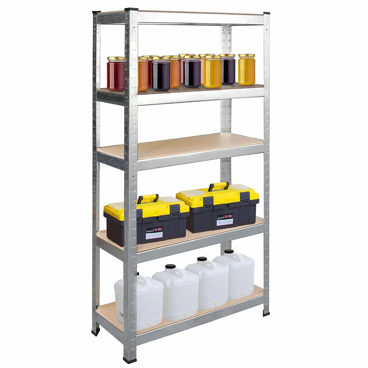 Humberg Półka garażowa metalowa Obciążenie do 875 kg 5 półek 30 x 90 x 180 cm Srebrny