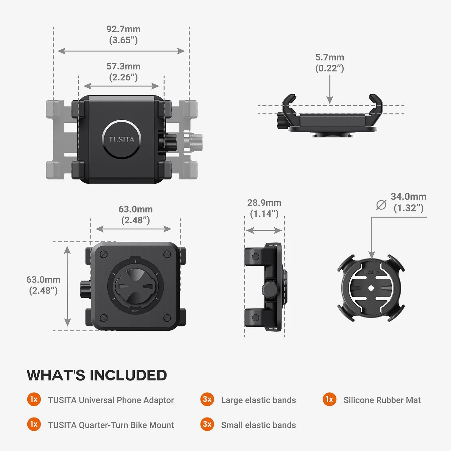 TUSITA Uchwyt na Telefon Rowerowy Kompatybilny z Garmin Mount, 4.0"-6.9"