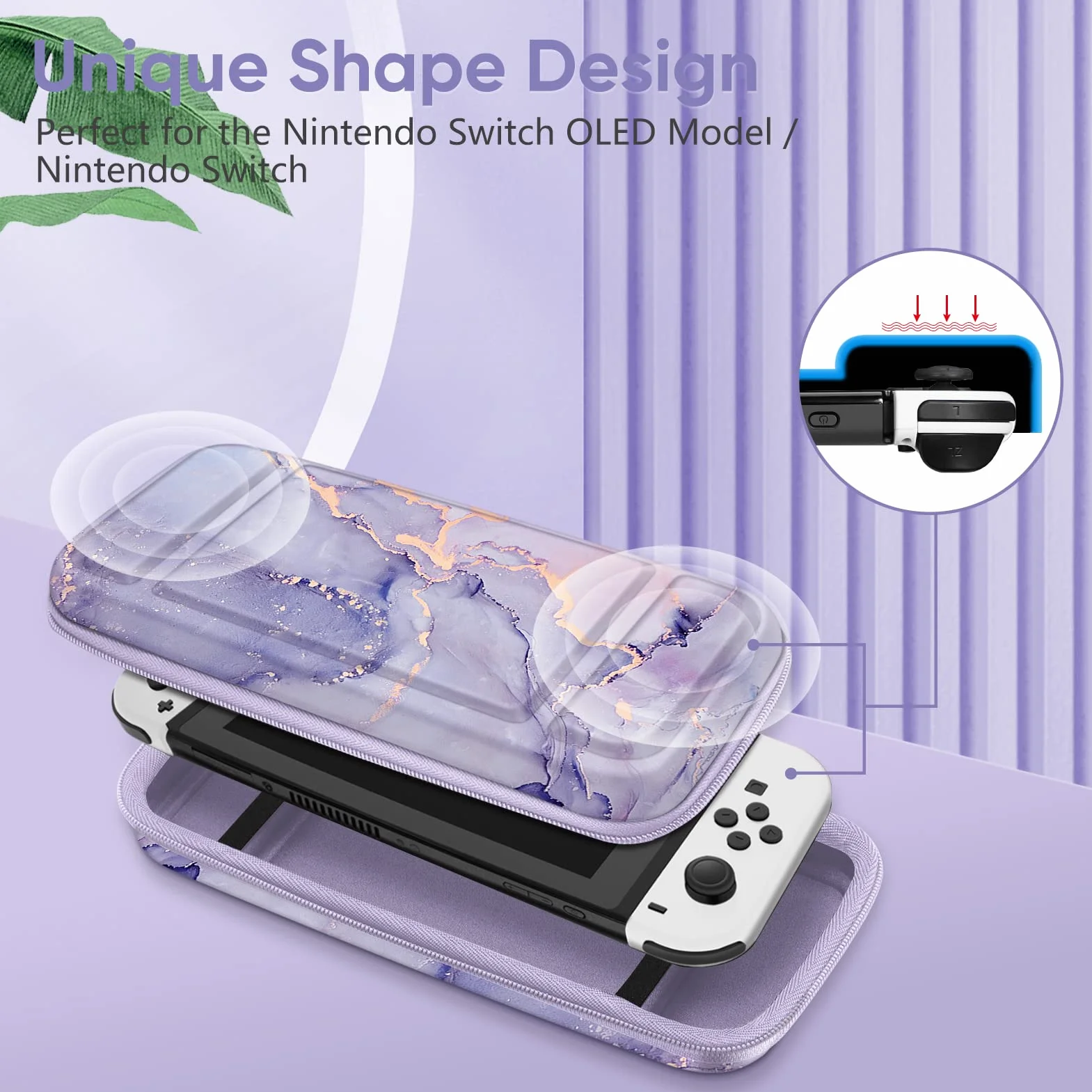 Fintie Futerał kompatybilny z modelem Nintendo Switch/Switch OLED – [odporny na wstrząsy] twarda obudowa do przechowywania z 10 uchwytami na karty do gier, torba podróżna na konsolę i akcesoria