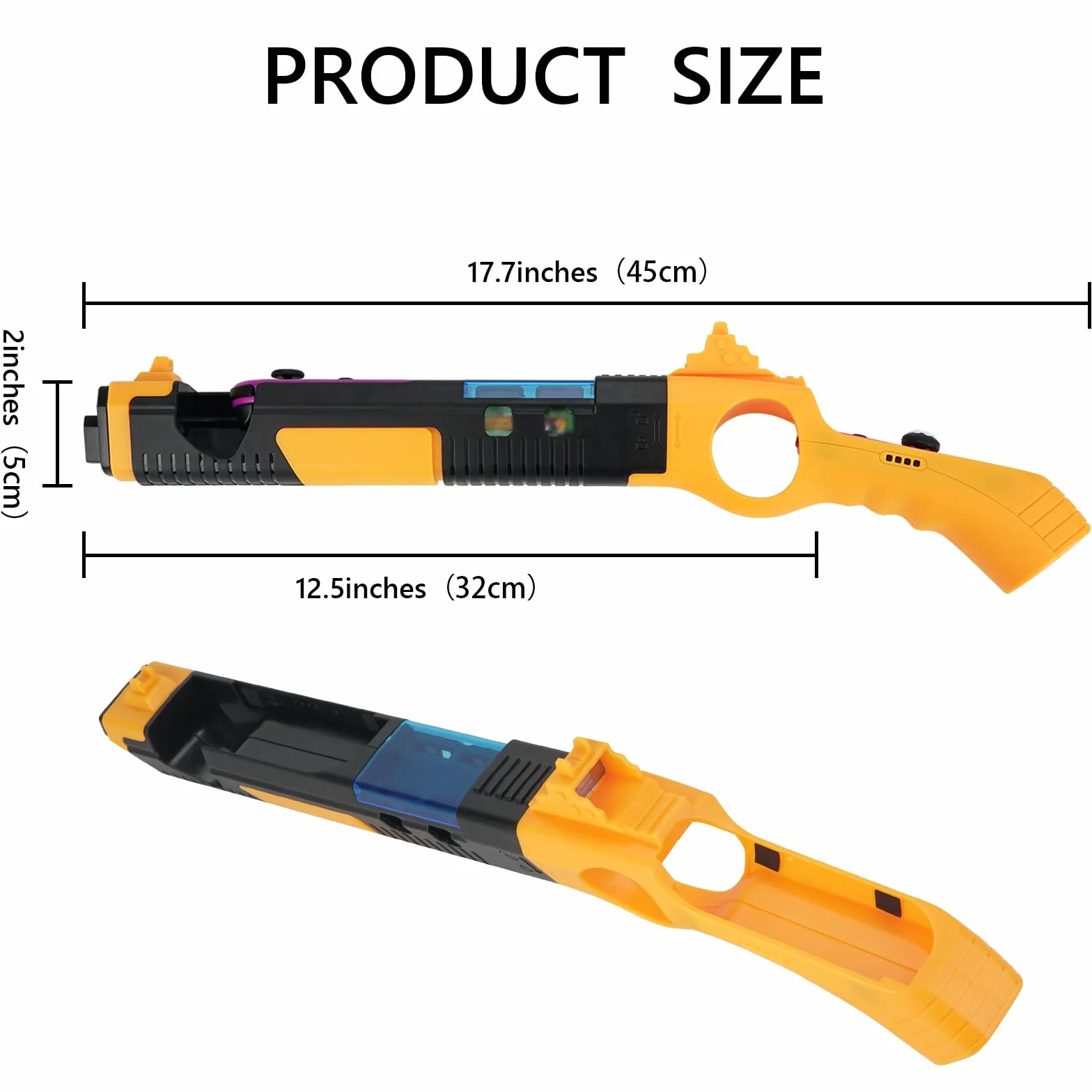 Geekria Kontroler pistoletu do gier kompatybilny z przełącznikiem Nintendo/OLED Joy-Cons Gun Shooting Akcesoria do gier, kompatybilny z Splatoon 3, z miejscem na karty do gry (czarny brąz)